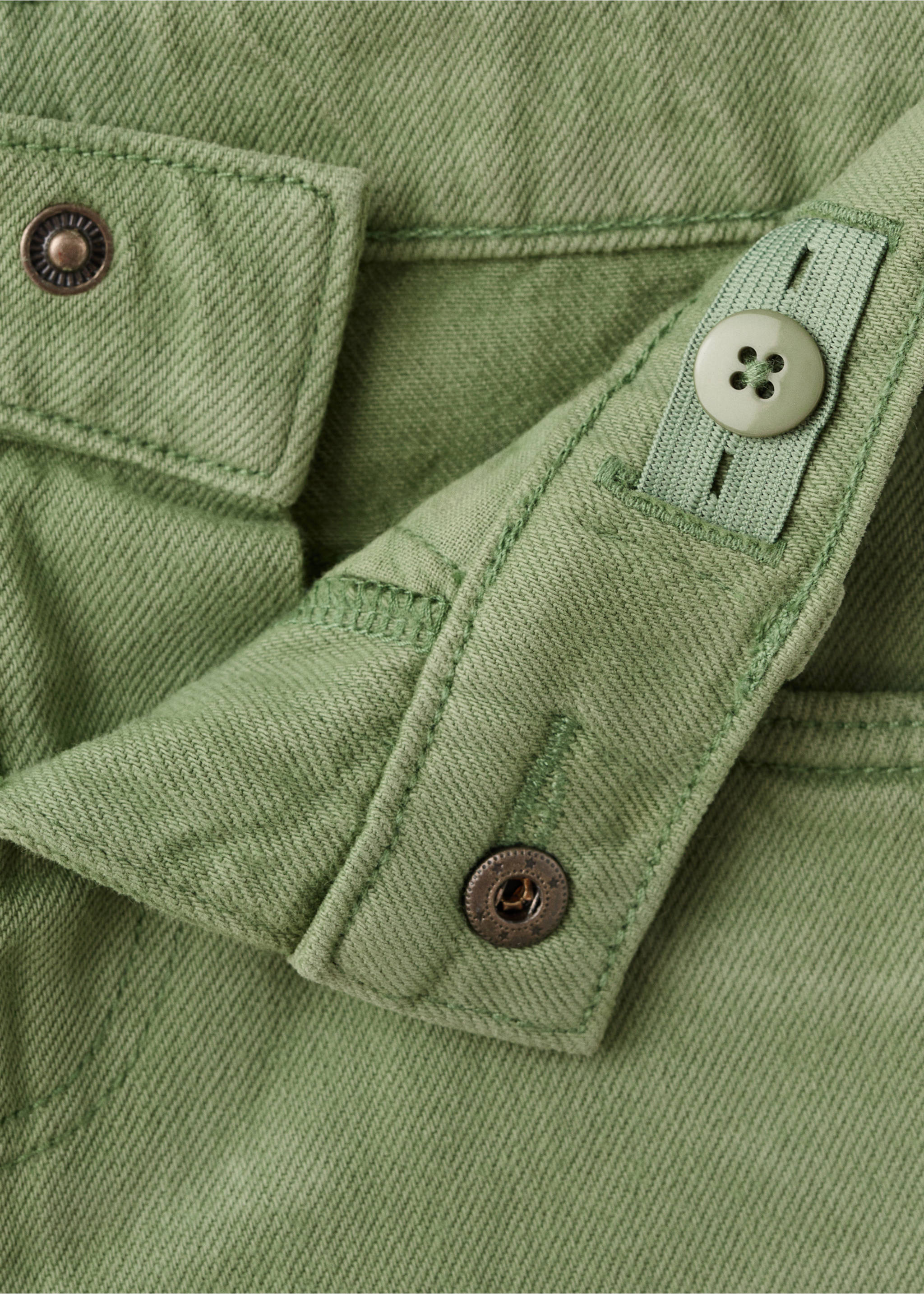 Straight-fit denim bermuda shorts - Details of the article 0, Khaki. Ref: 27018273-00.