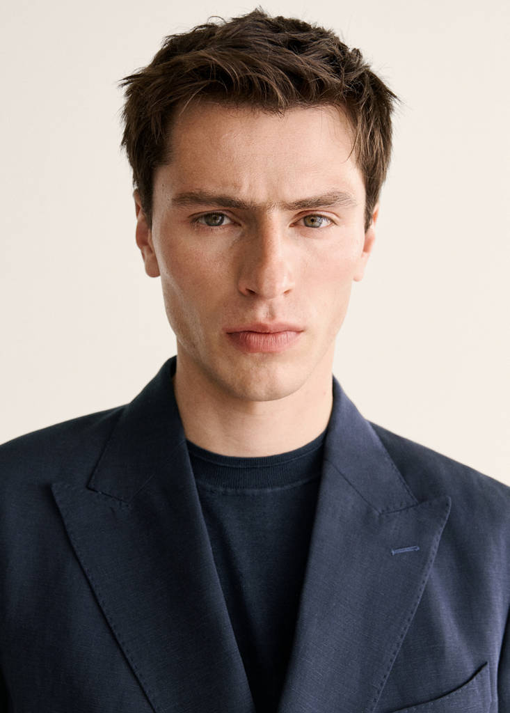 Slim fit double-breasted suit blazer — Navy