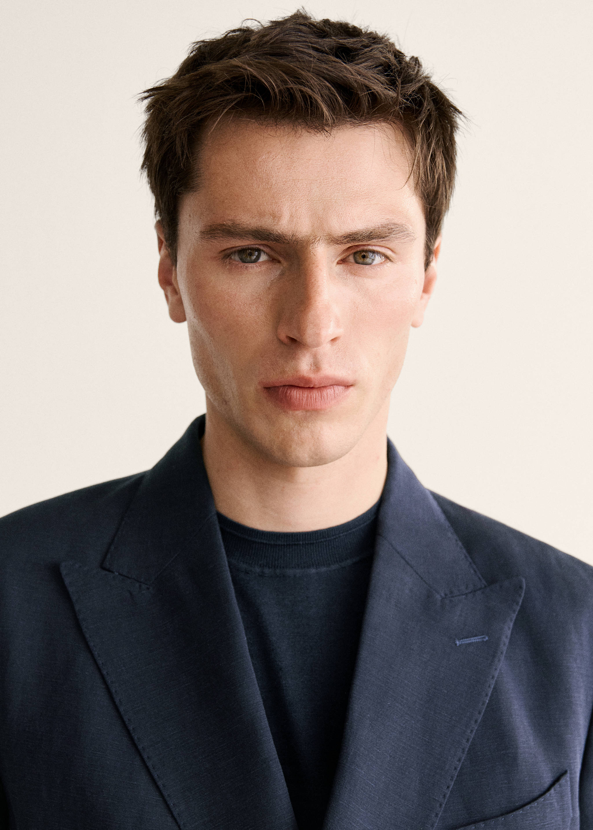 Slim fit double-breasted suit blazer - Details of the article 1