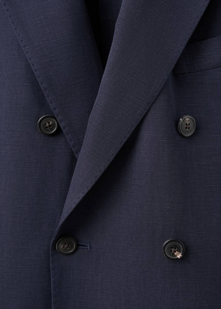 Slim fit double-breasted suit blazer — Navy