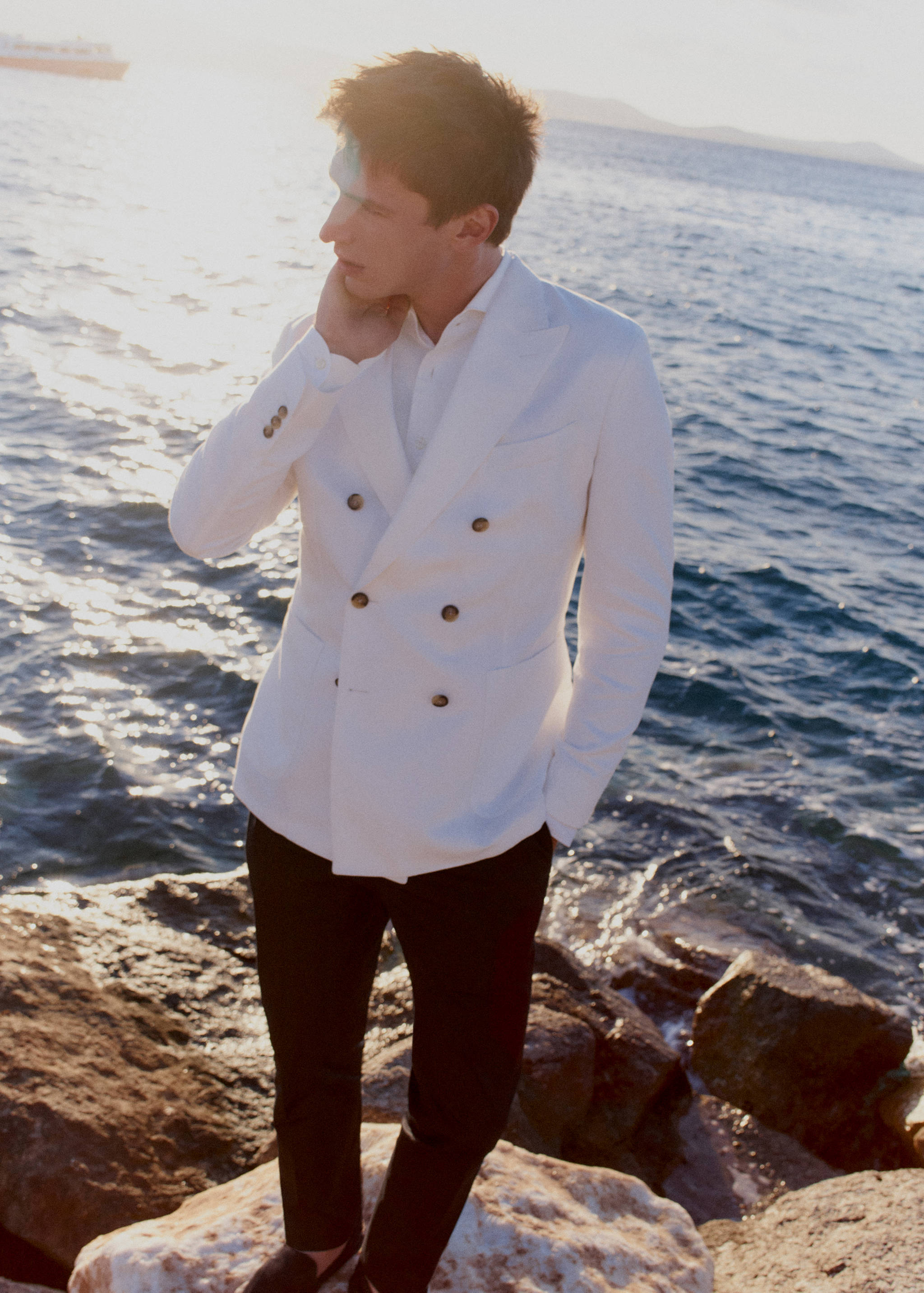 Veste costume croisée lin mélangé slim-fit - Détail de l'article 5