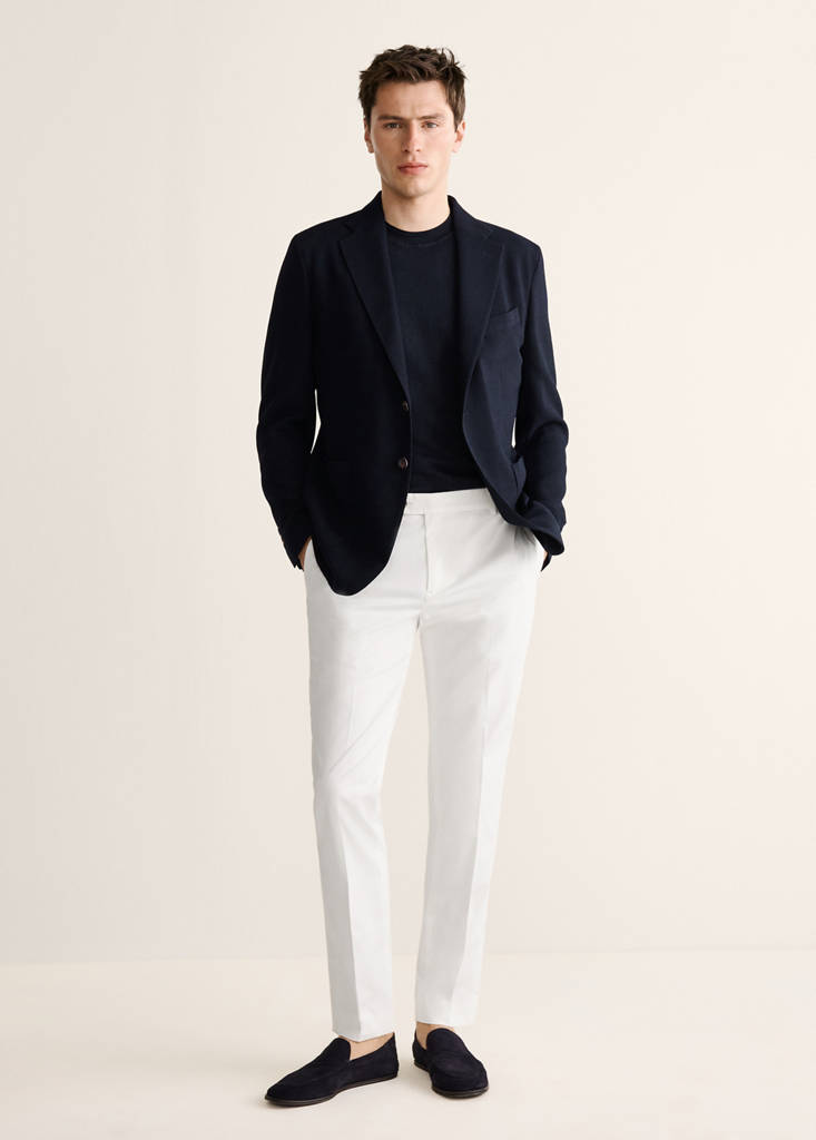 Slim-fit wool blazer — Navy