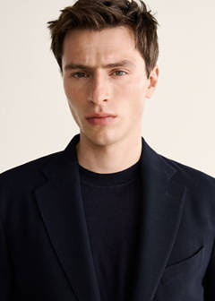 Slim-fit wool blazer — Navy 4
