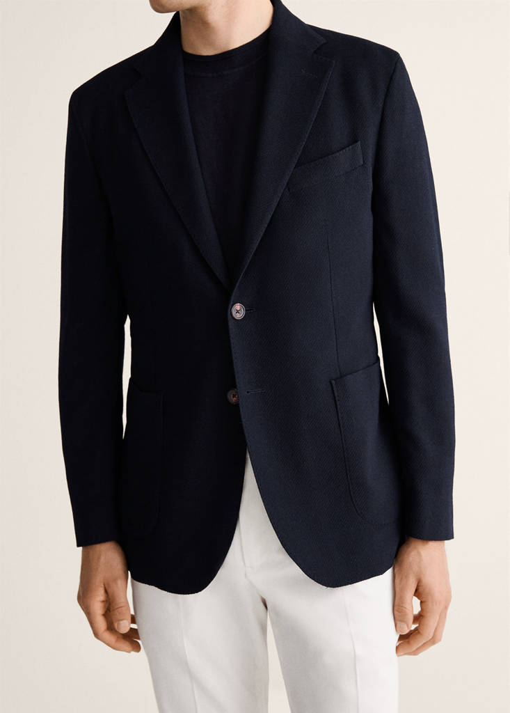 Slim-fit wool blazer — Navy