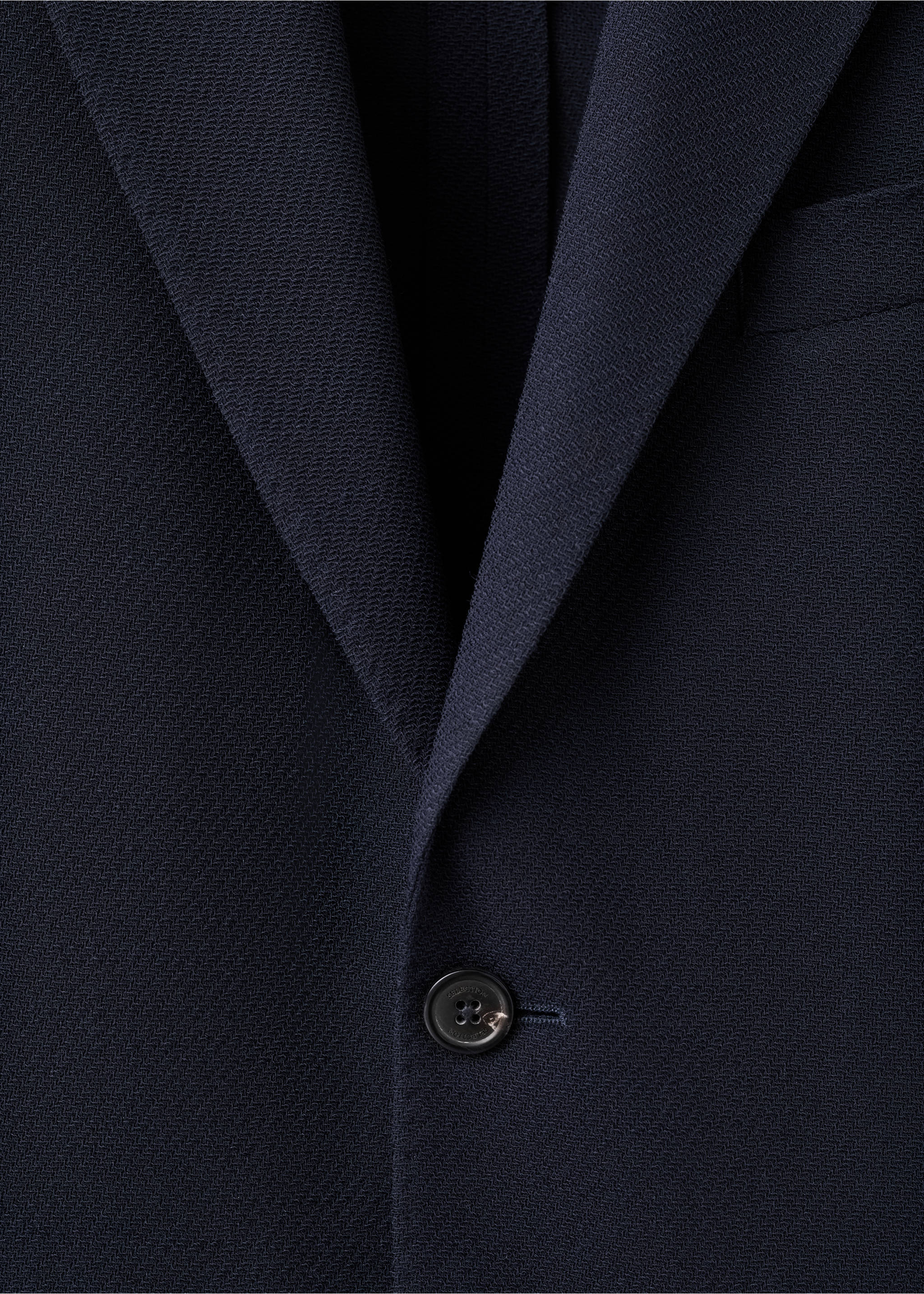 Slim-fit wool blazer - Details of the article 8, Navy. Ref: 27018276-00.