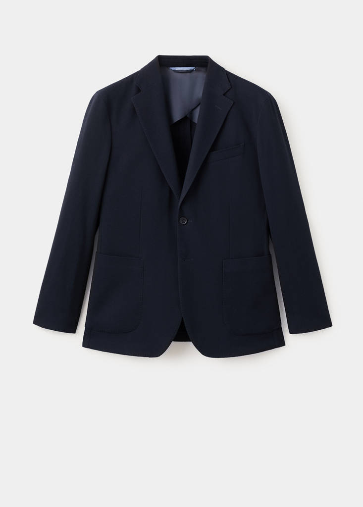 Slim-fit wool blazer — Navy