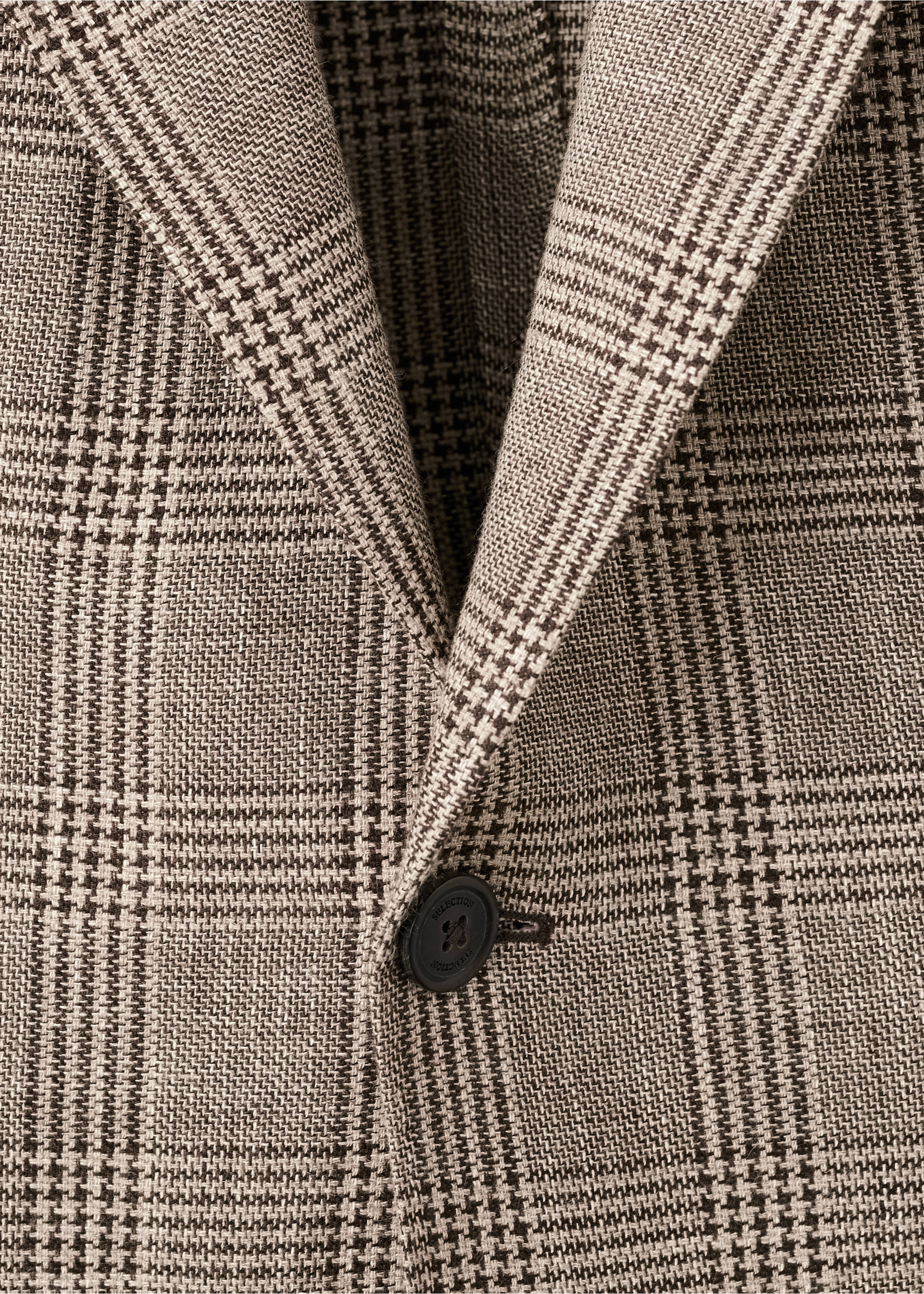 Prince of Wales check slim fit blazer - Details of the article 8, Mink Grey. Ref: 27018278-00.