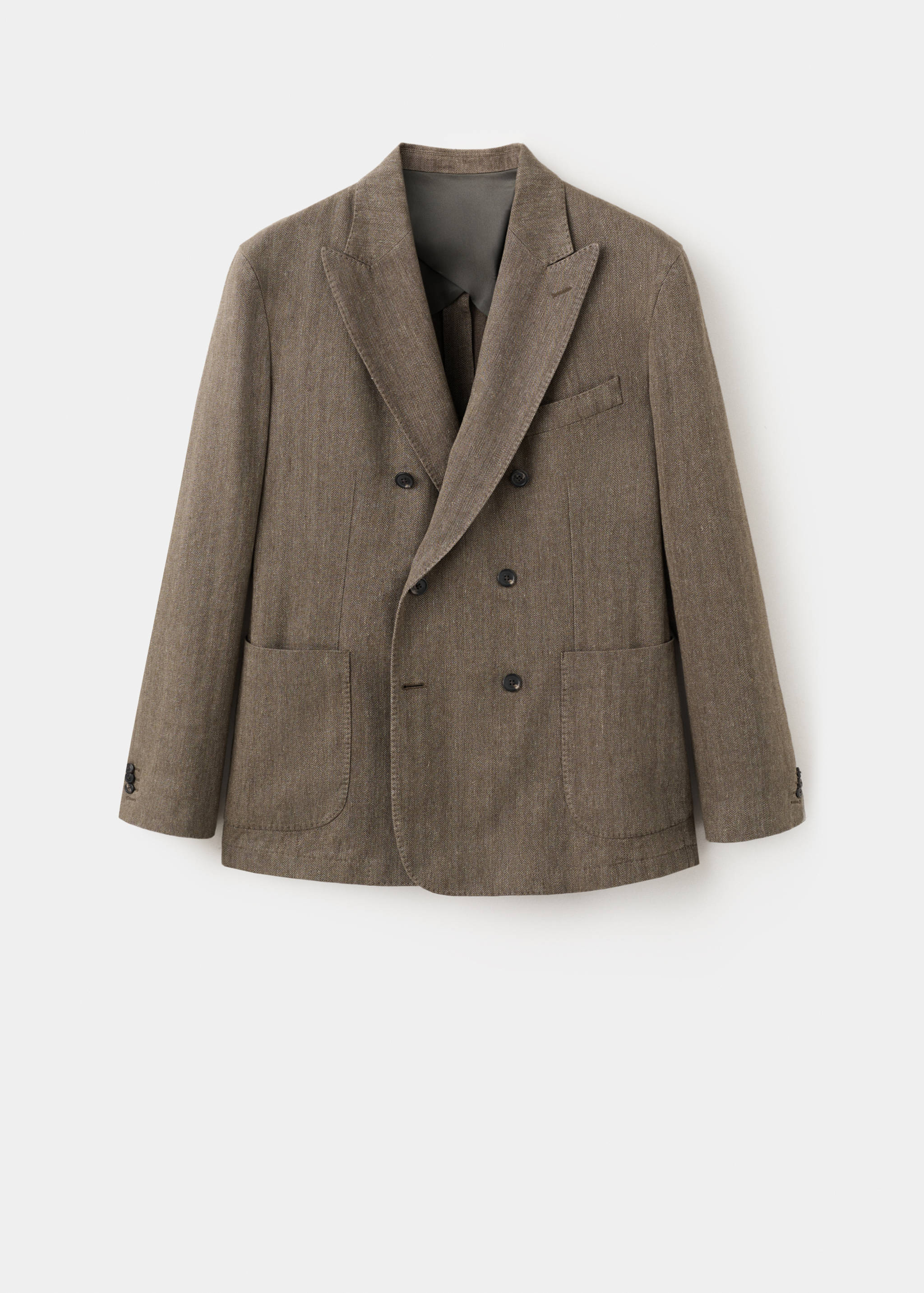 Veste croisée slim fit en mélange de lin - Article sans modèle