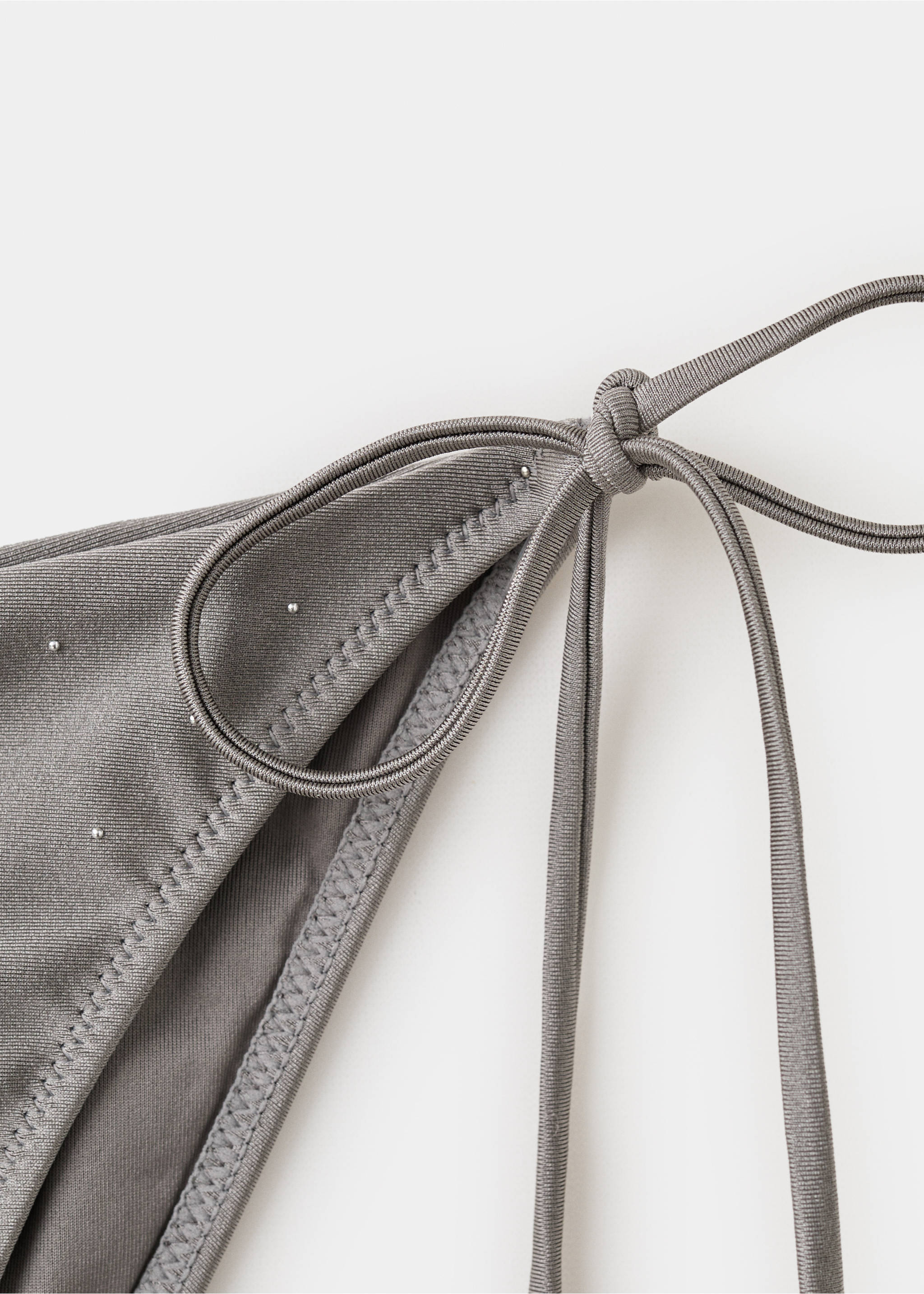 Rhinestone bikini bottom - Details of the article 8, Grey. Ref: 27018650-00.