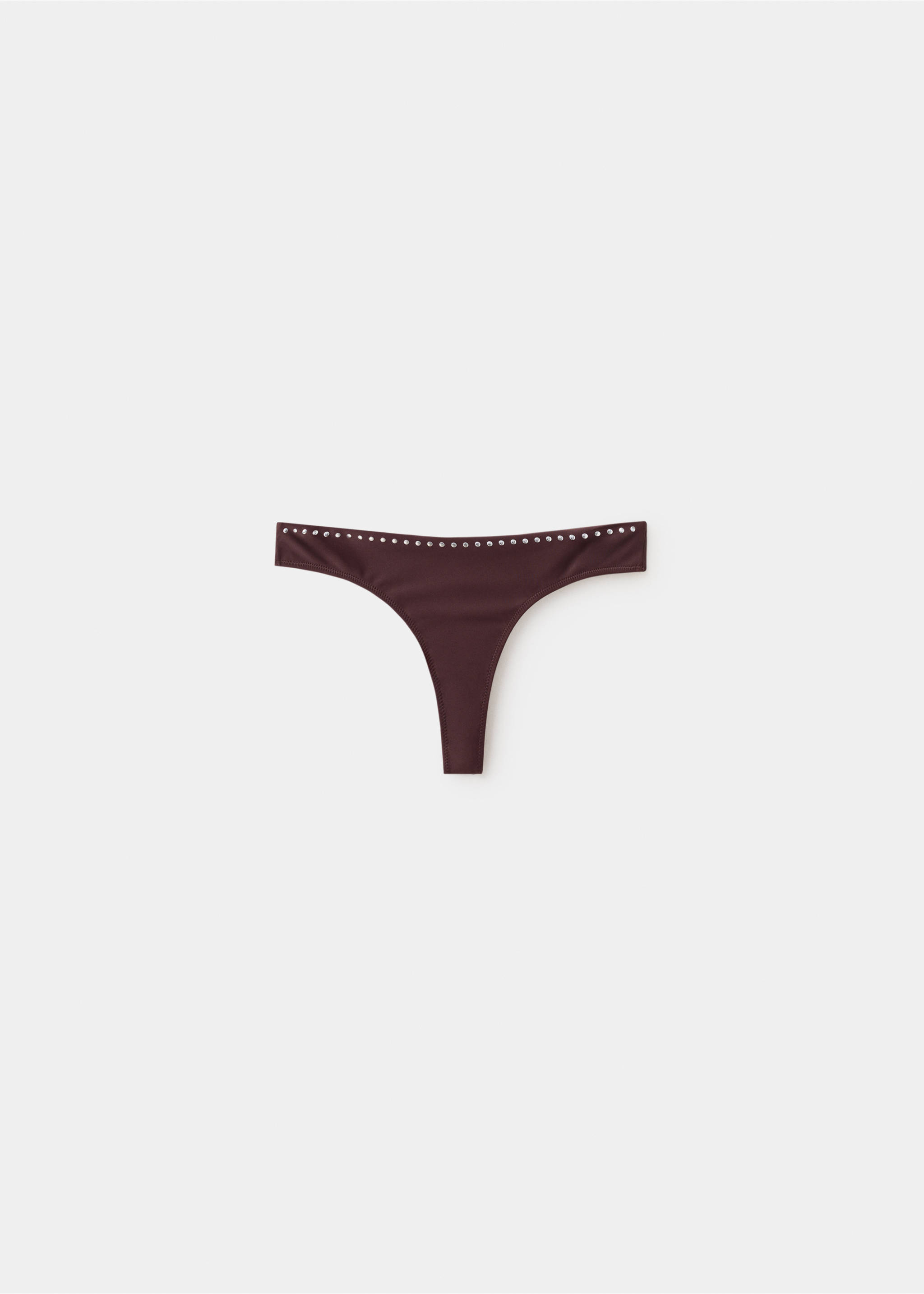 Brazilian studded bikini knickers - Article without model, Brown. Ref: 27018651-00.