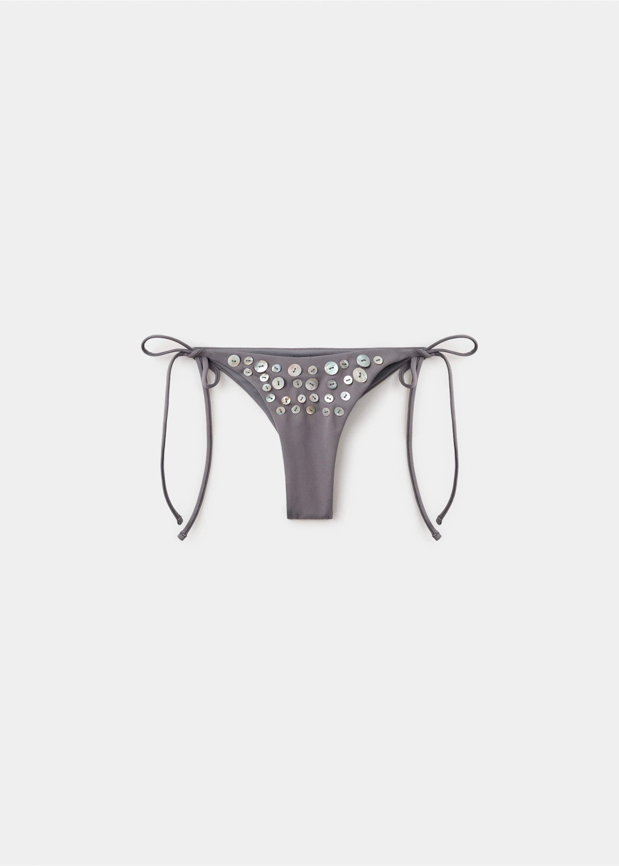Brazilian bikini knickers with buttons - Article without model, Grey. Ref: 27018654-00.