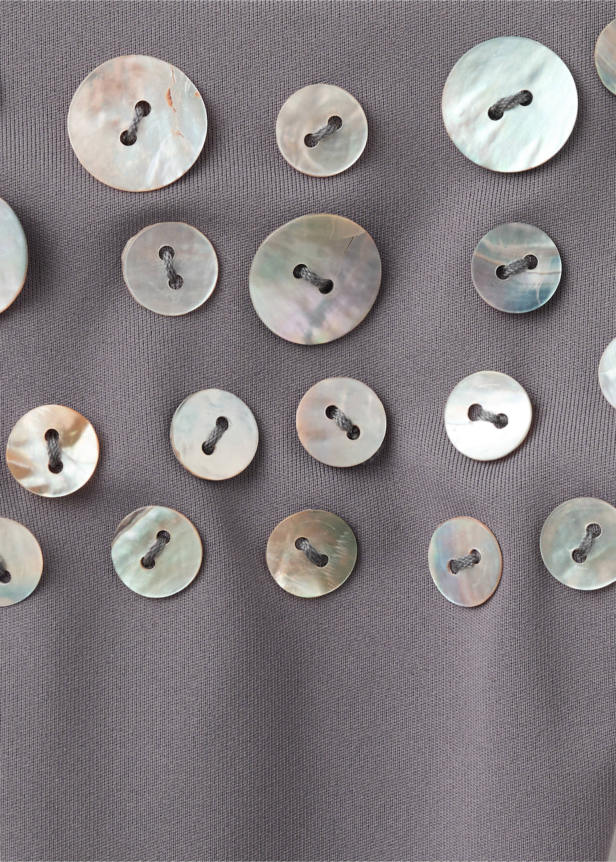 Brazilian bikini knickers with buttons - Details of the article 0, Grey. Ref: 27018654-00.