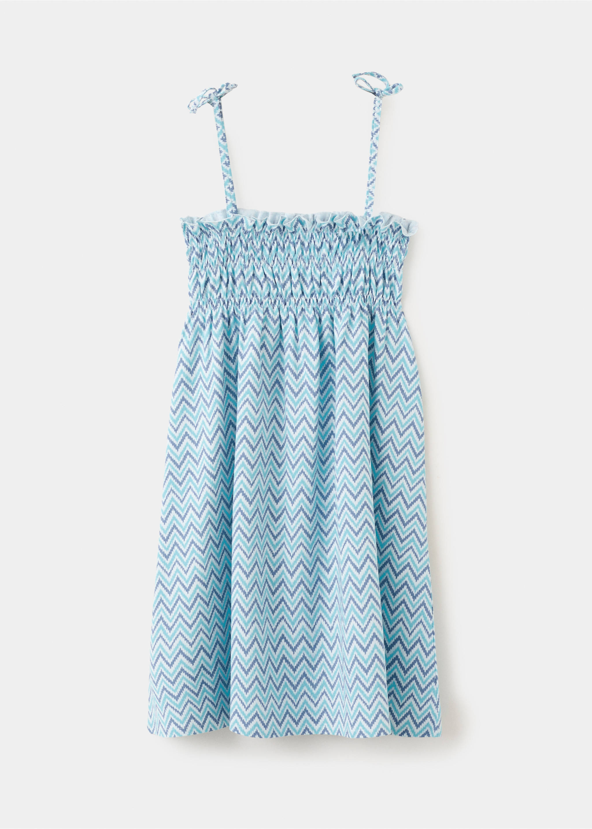 Short patterned dress - Article without model, Sky Blue. Ref: 27018663-00.