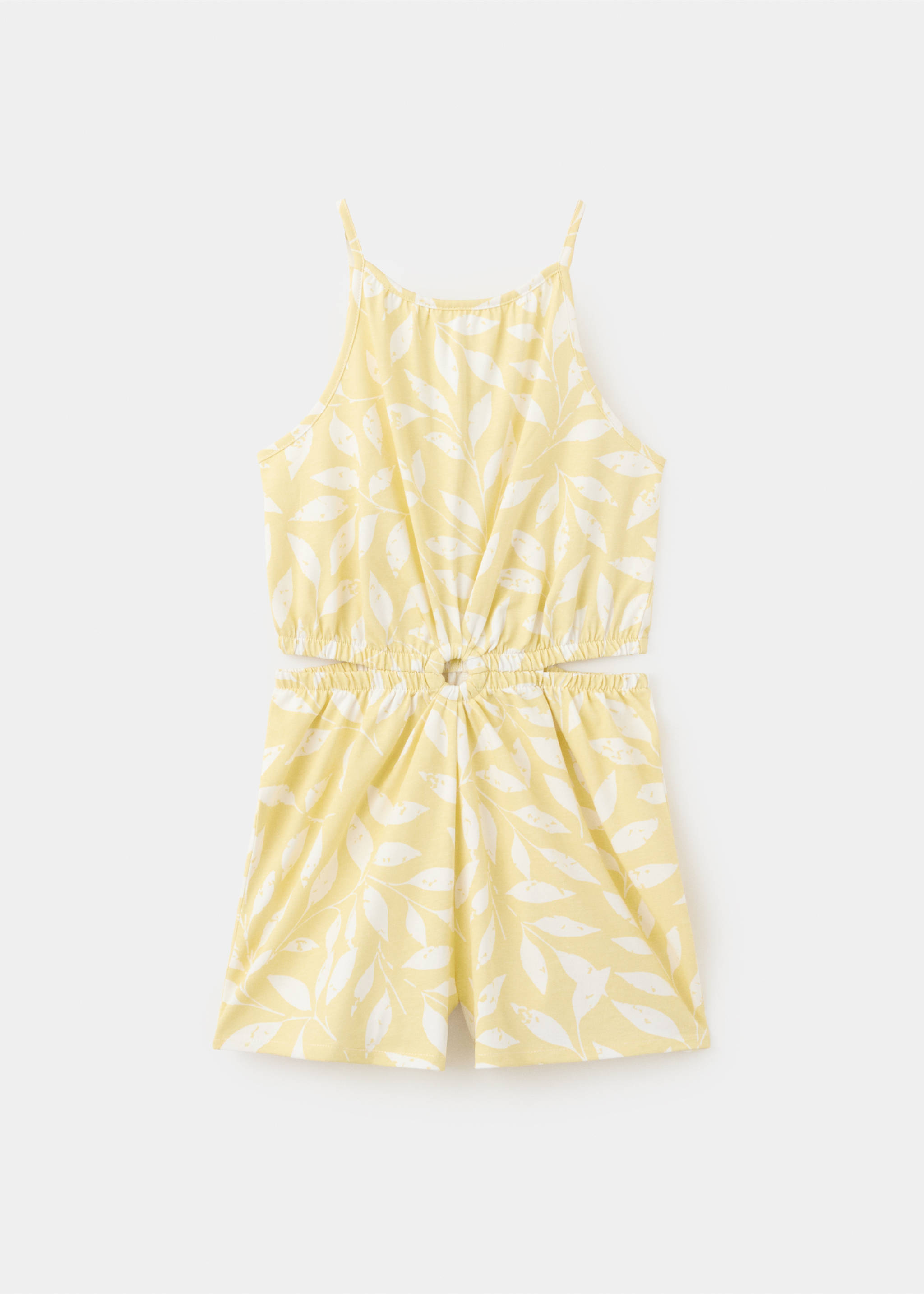 Printed jumpsuit with openings - Article without model, Pastel Yellow. Ref: 27018666-00.