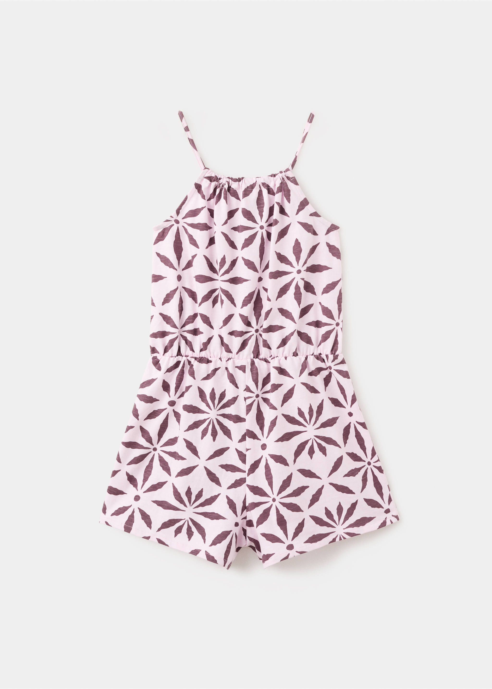 Jumpsuit mit Blumenmuster - Rückseite des Artikels, Helllila/Pastelllila. Ref: 27018667-00.