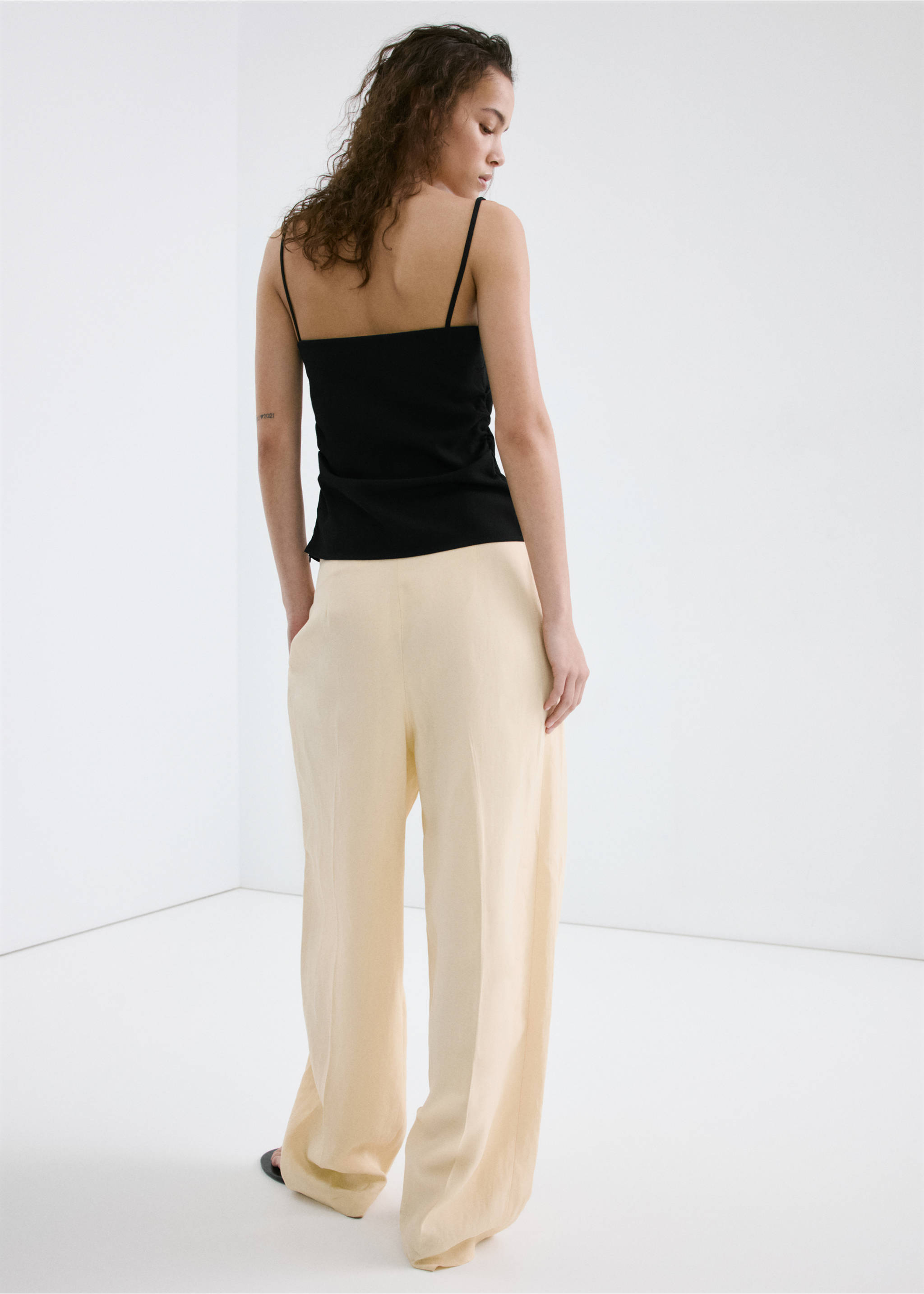 Square-neck strappy top - Reverse of the article, Black. Ref: 27019059-00.