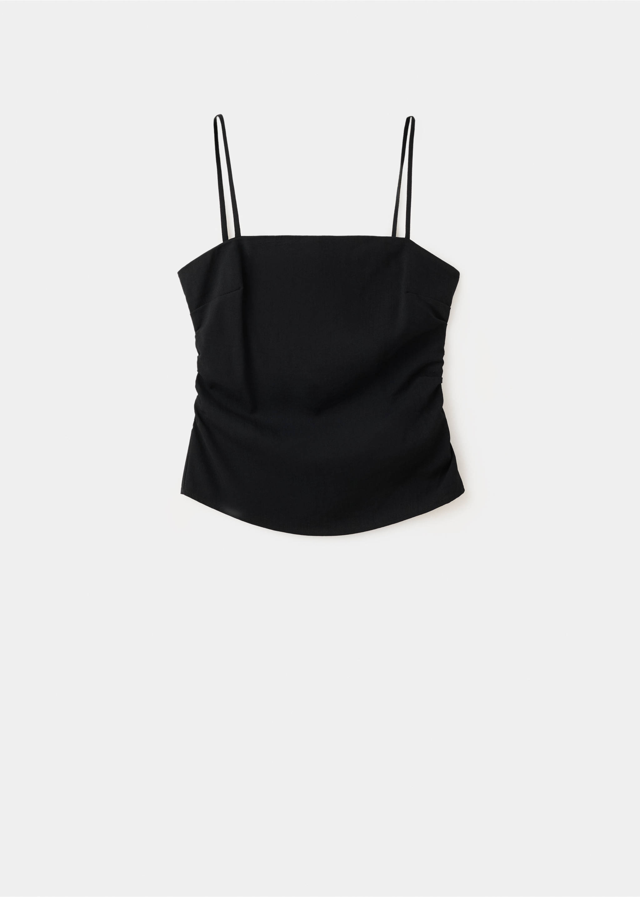 Square-neck strappy top - Article without model, Black. Ref: 27019059-00.