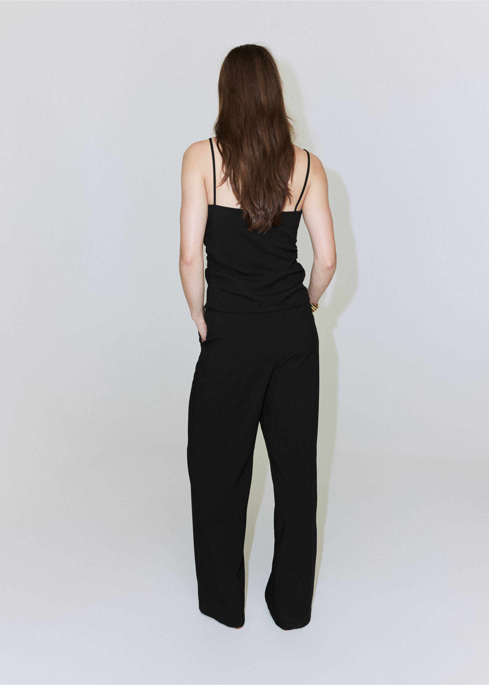 Square-neck strappy top - Reverse of the article, Black. Ref: 27019059-01.