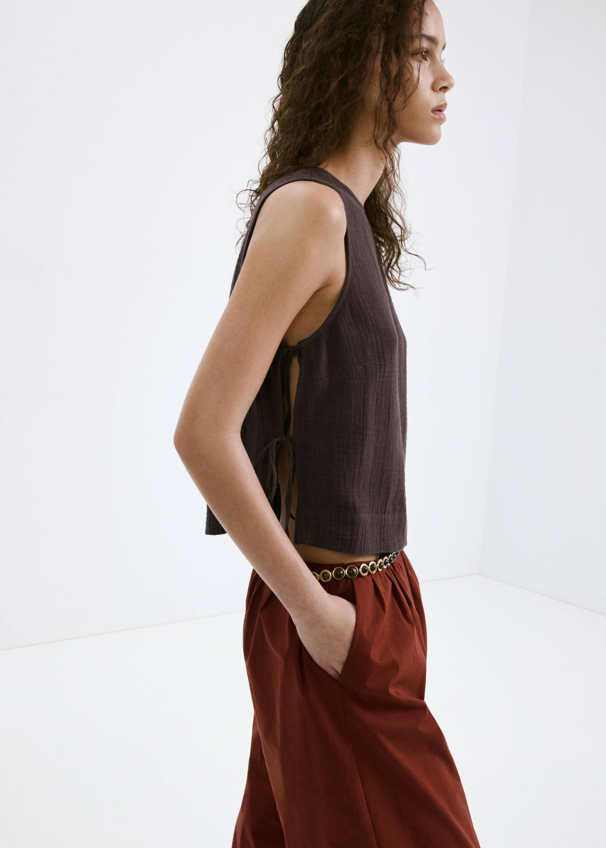 Side-tie batiste top - Medium plane