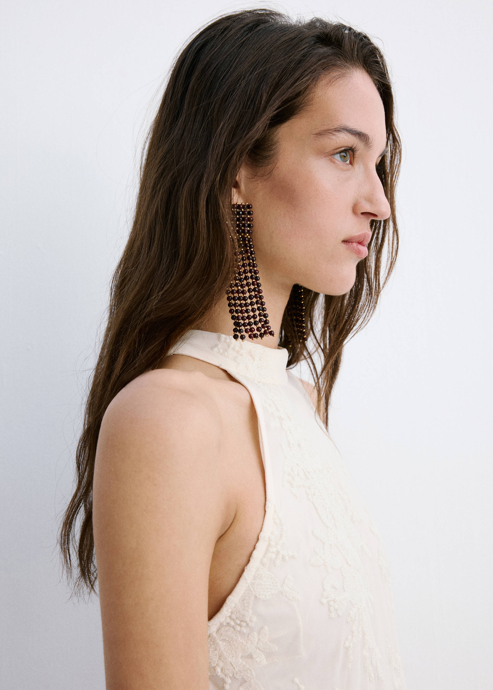 Frills embroidered dress - Details of the article 1