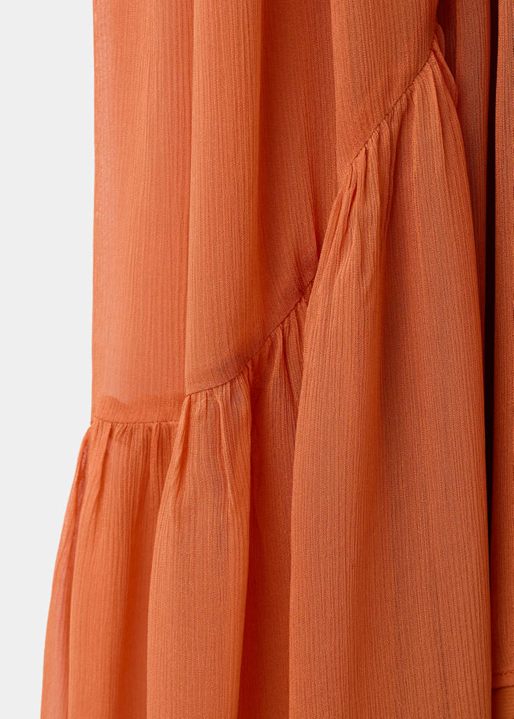 Ruffles flowy dress — Orange
