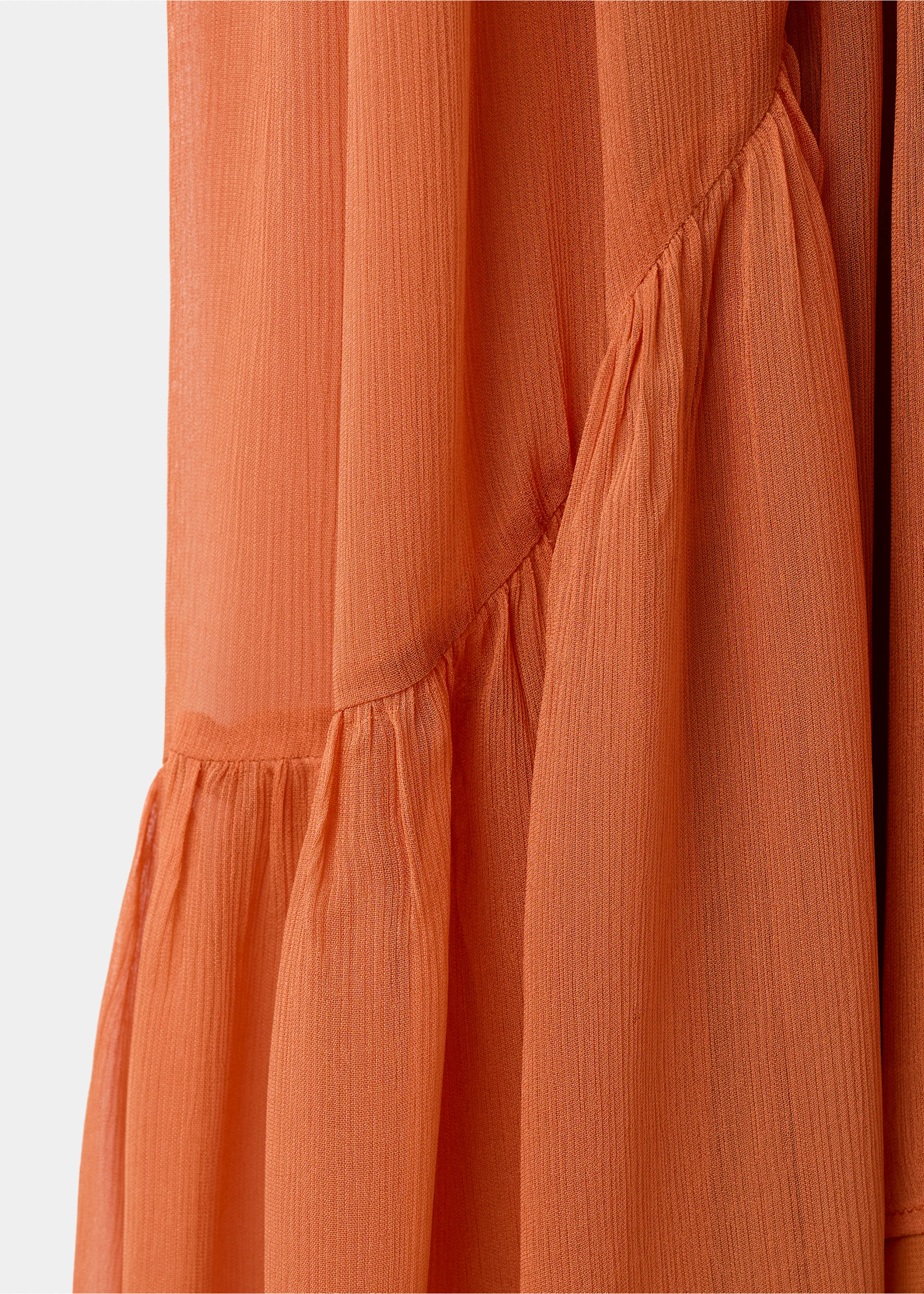 Ruffles flowy dress - Details of the article 0, Orange. Ref: 27019064-00.