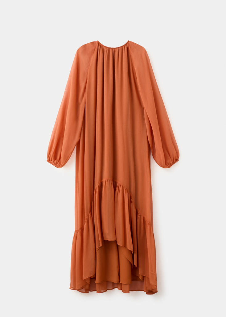 Ruffles flowy dress — Orange