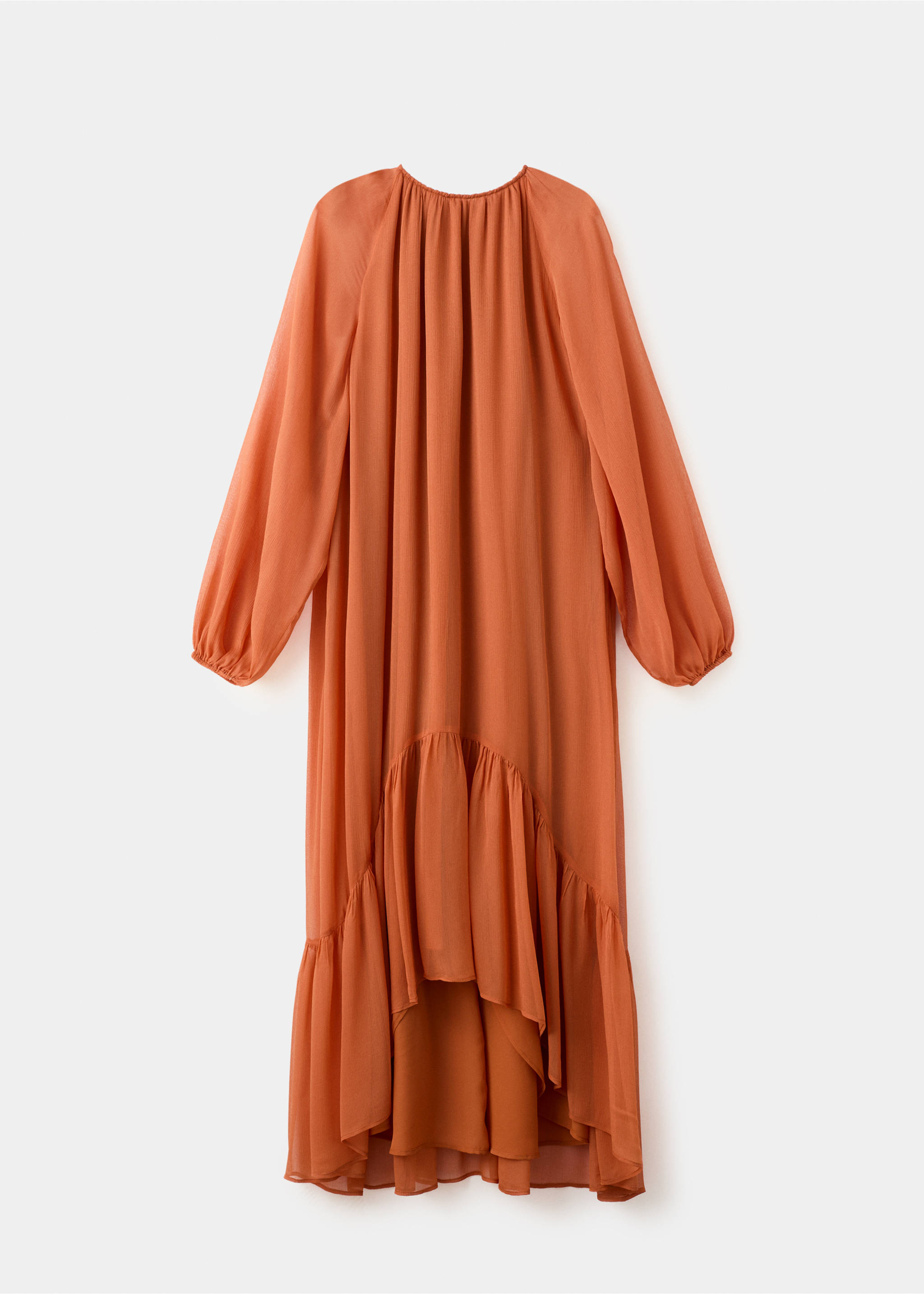 Ruffles flowy dress - Article without model, Orange. Ref: 27019064-00.