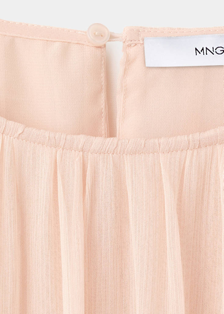 Ruched chiffon dress — Pale Pink