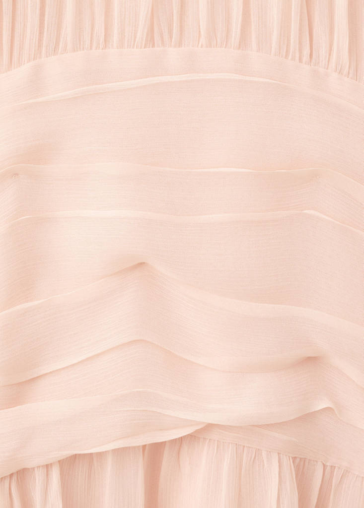 Ruched chiffon dress — Pale Pink