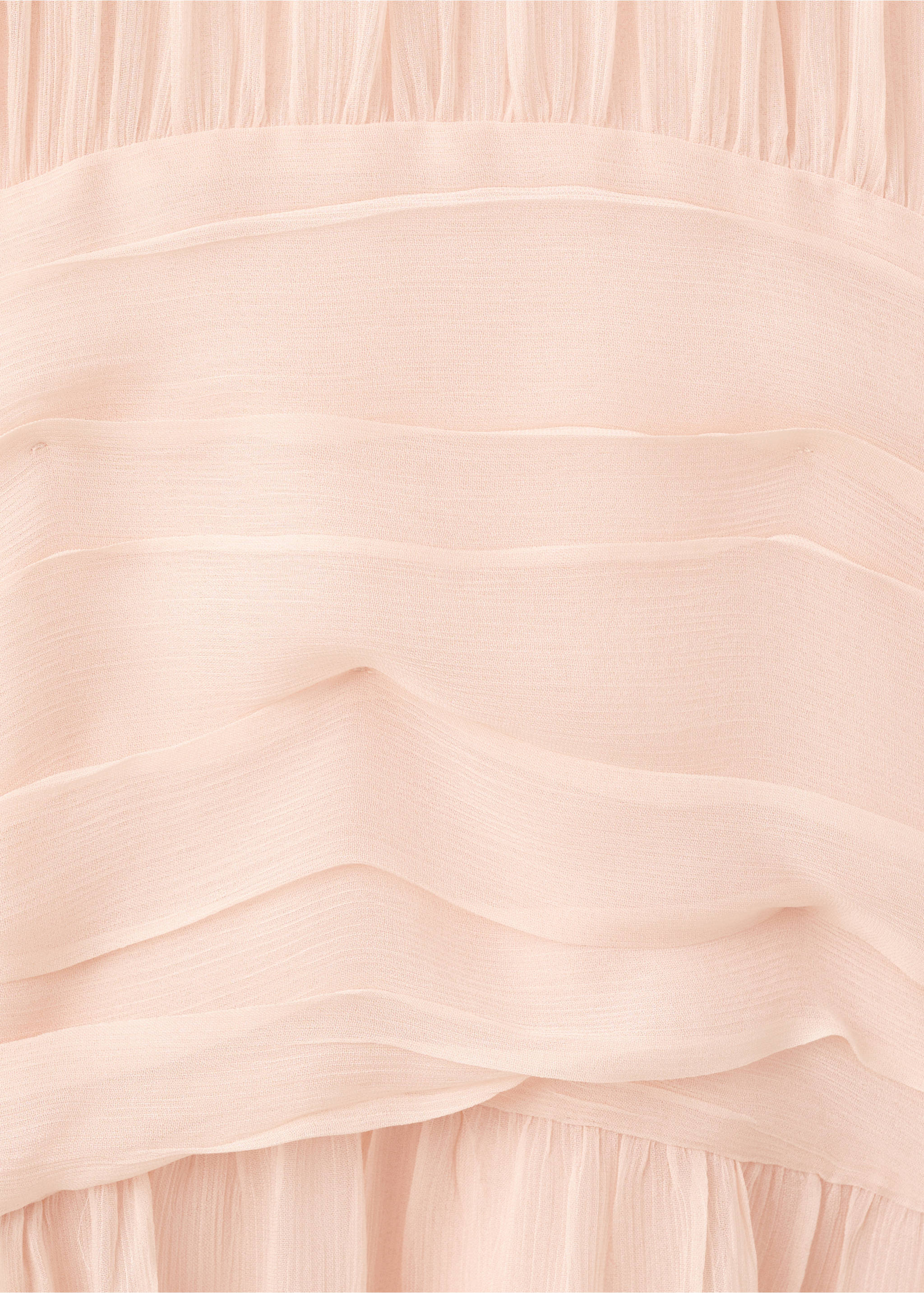 Combined-fabric long dress - Details of the article 0, Pale Pink. Ref: 27019065-00.