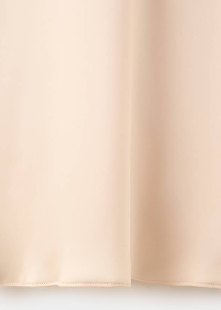 Flared-sleeve satin dress — Pale Pink