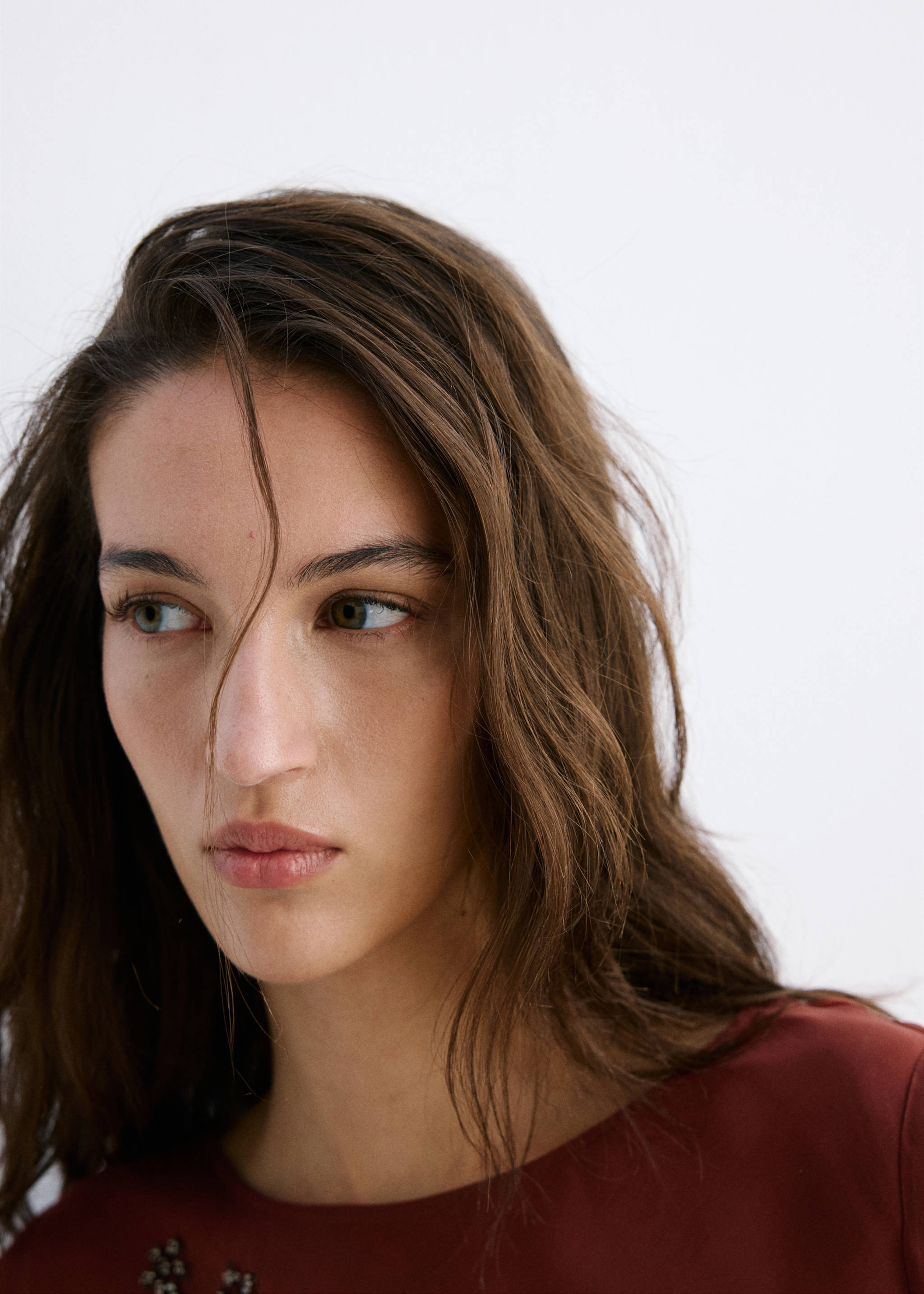 Crystal embroidered dress with flared sleeves - Details of the article 1