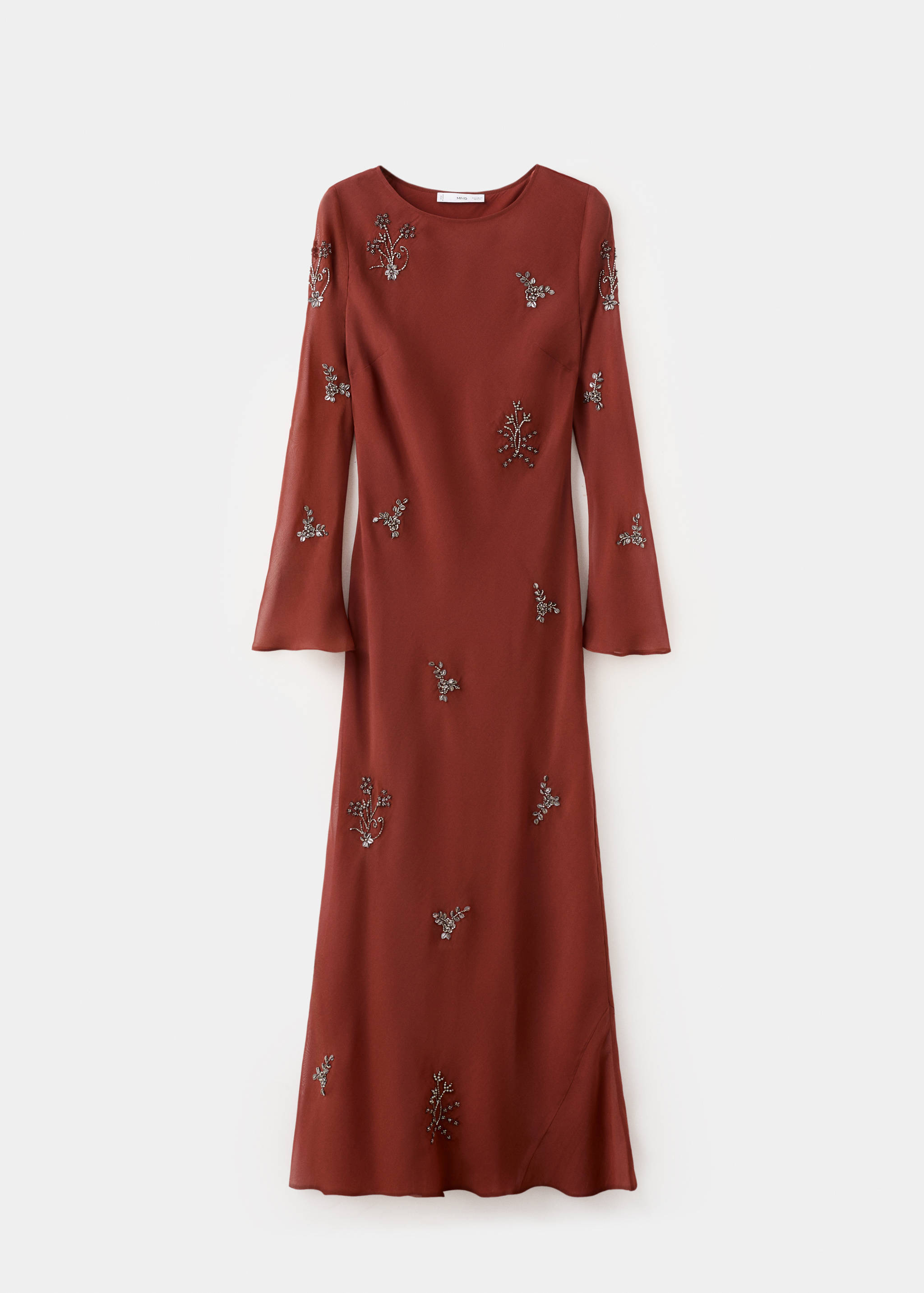 Embroidered crystal dress with flared sleeves - Article without model