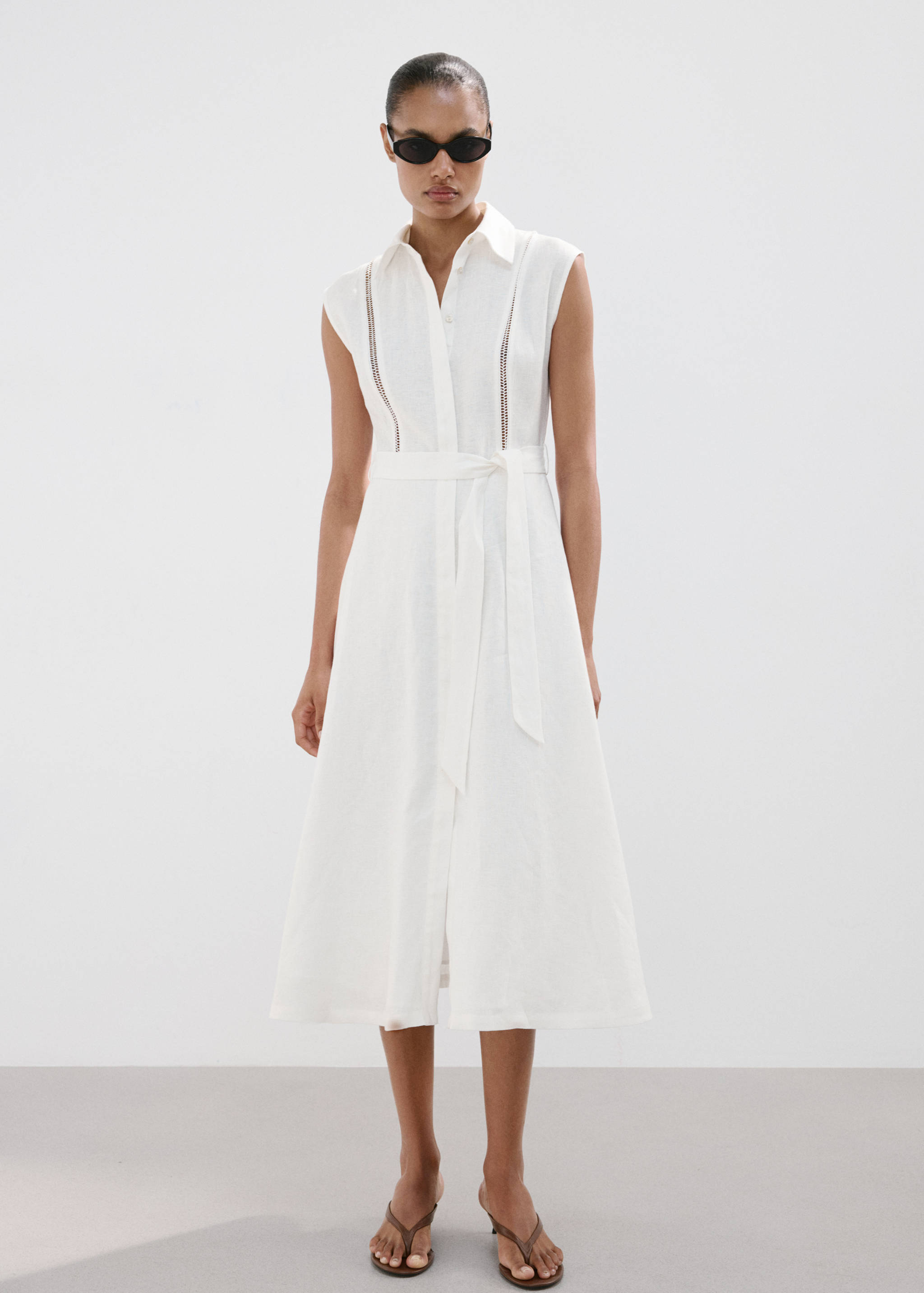 Robe chemise lin nœud - Plan général