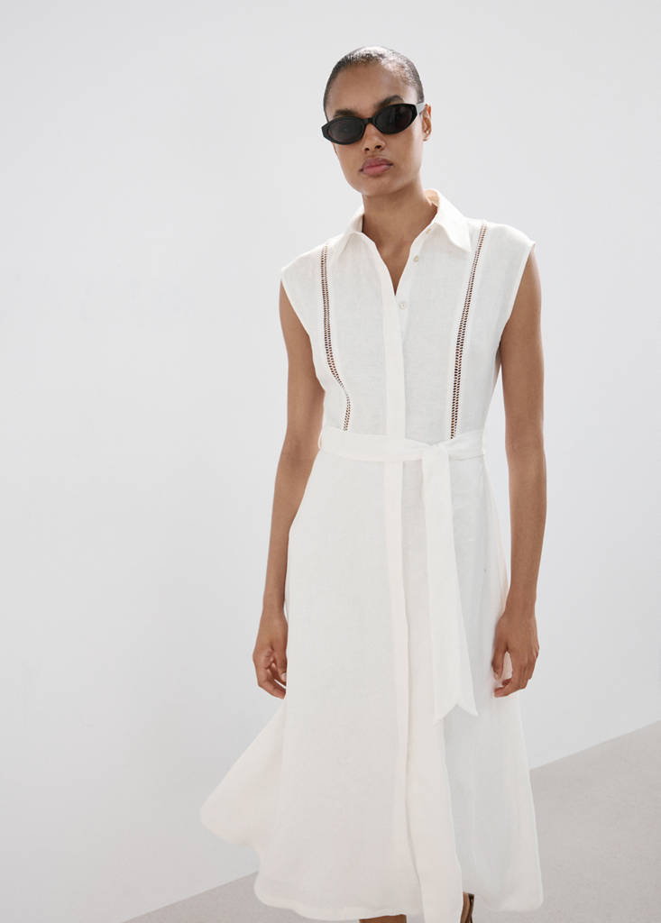 100% linen dress with belt