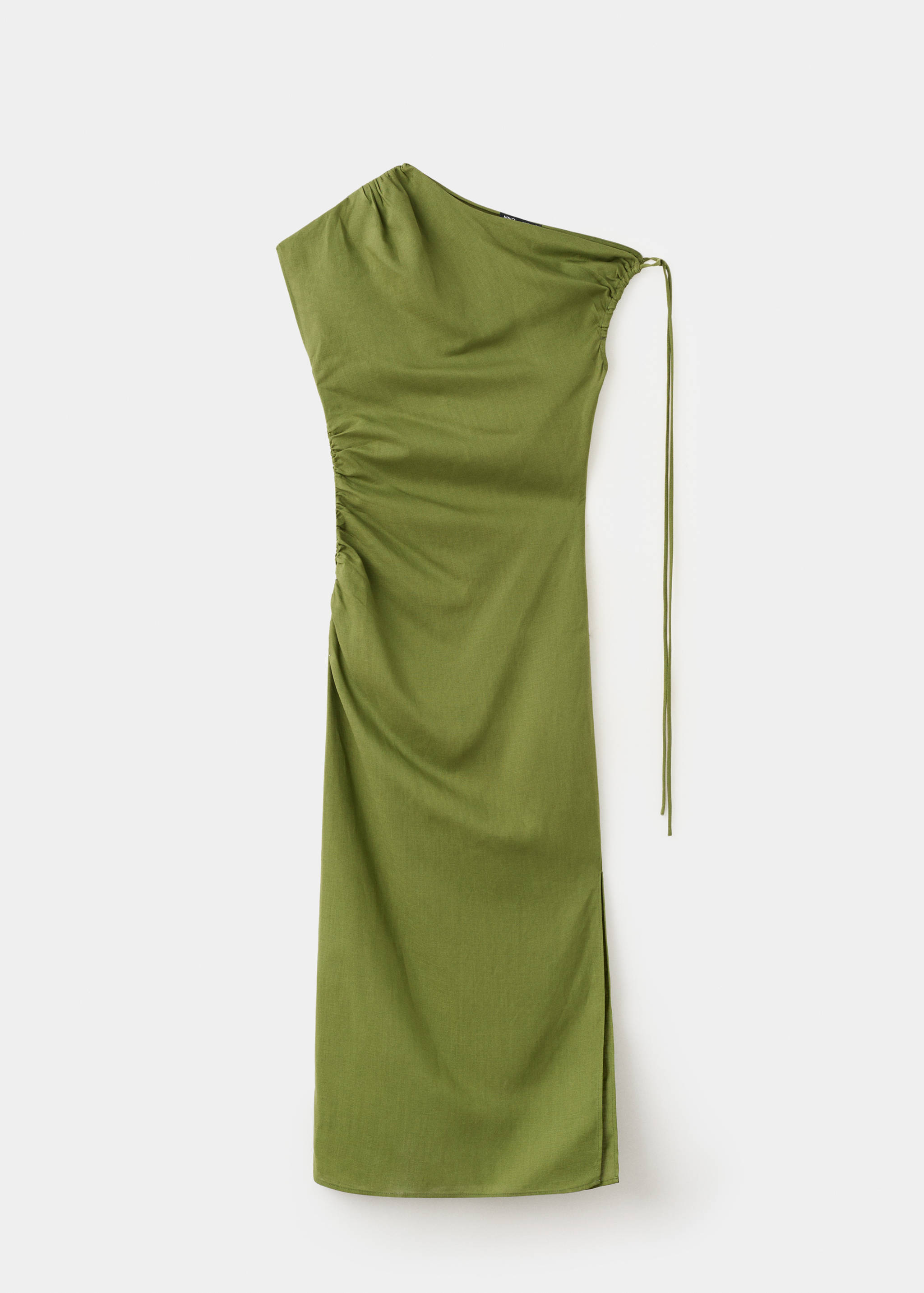 Robe asymétrique froncée latérale - Article sans modèle