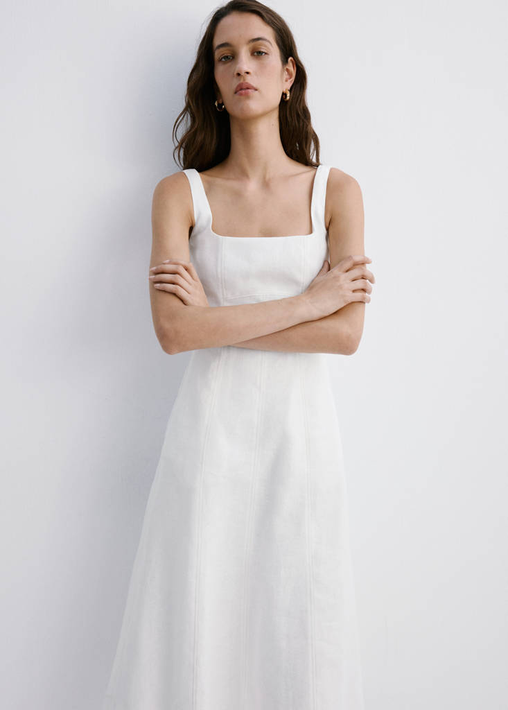 A-line linen dress