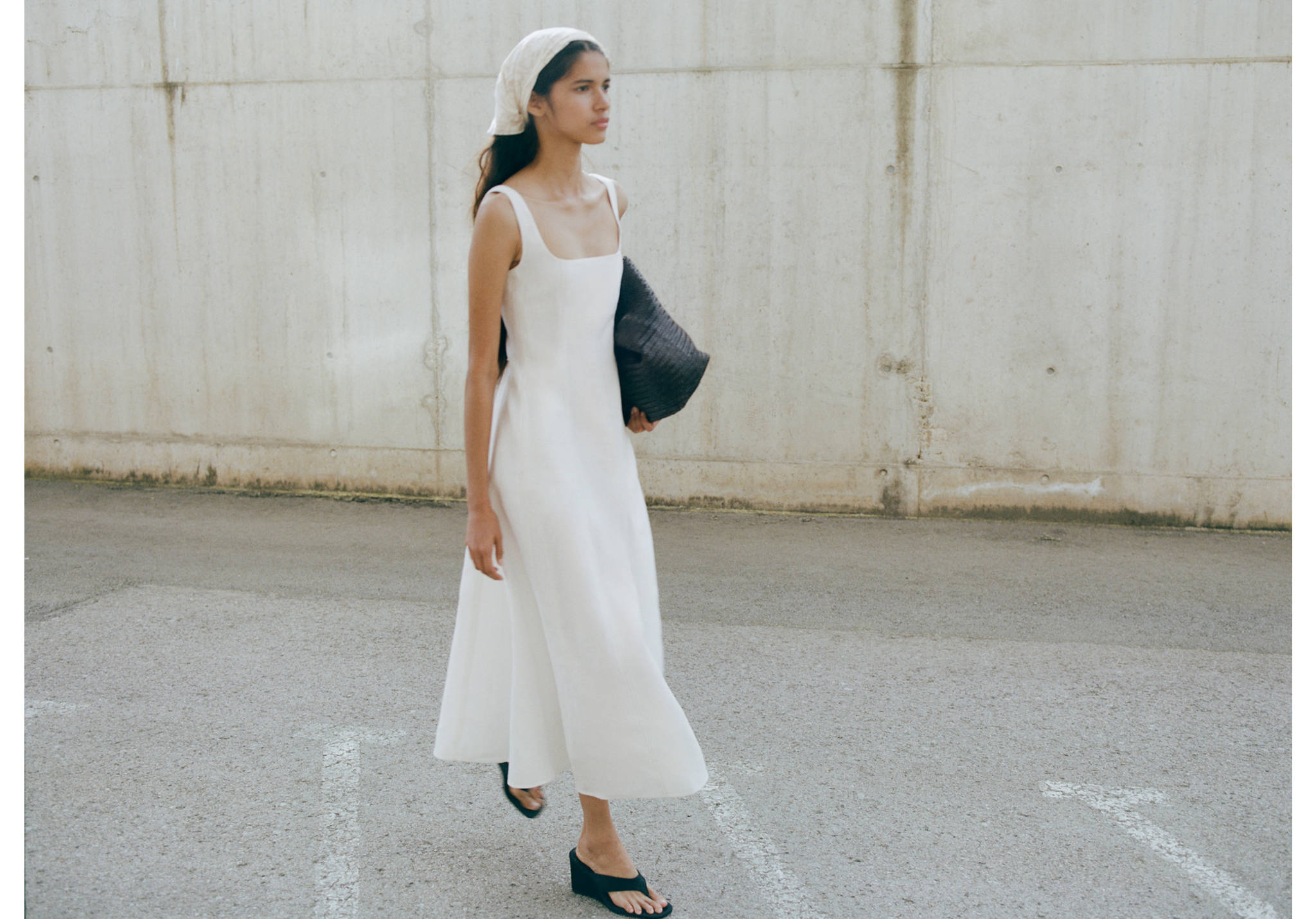 A-line linen dress - Panoramic plane