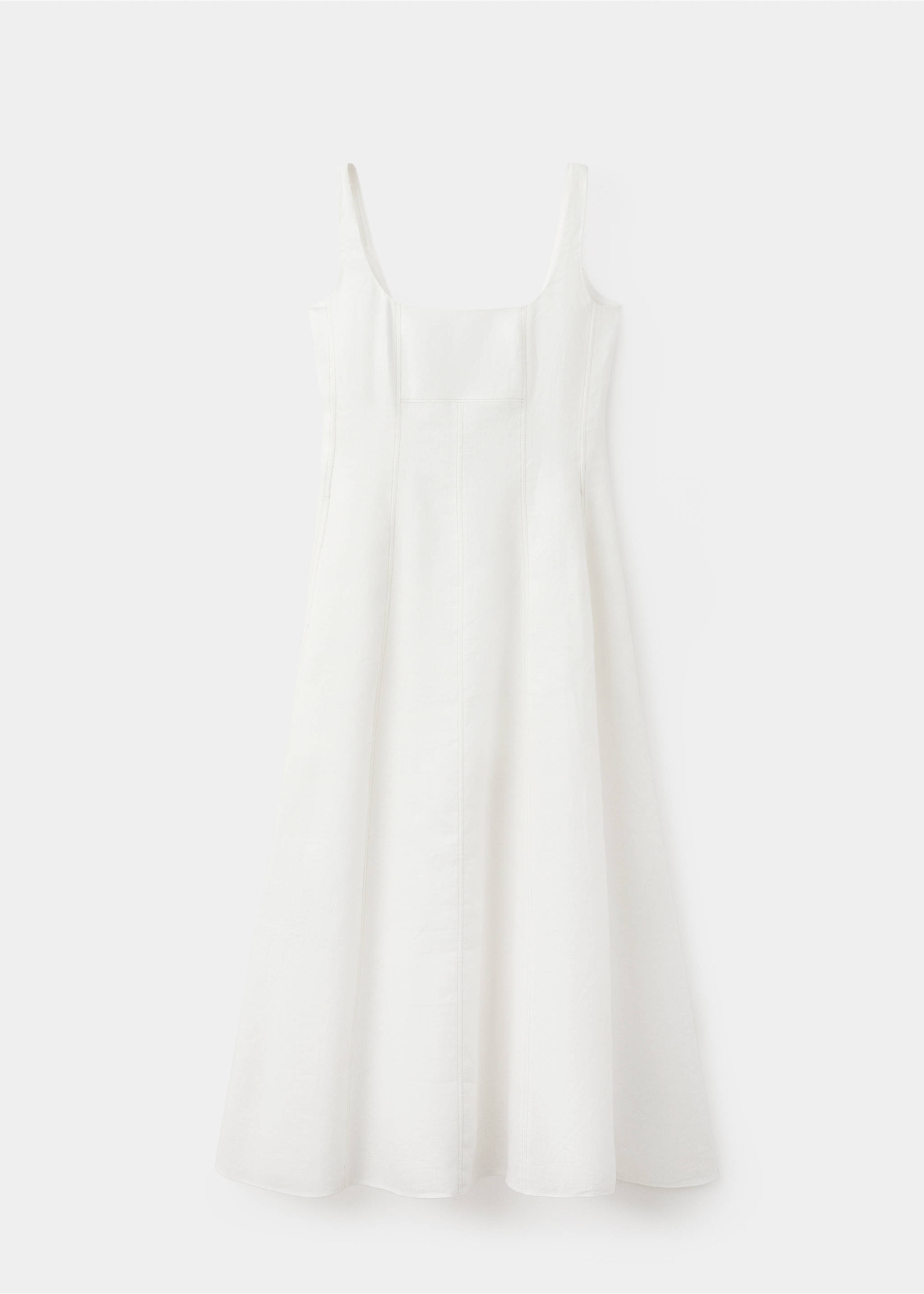 A-line linen dress - Article without model, White. Ref: 27019076-00.