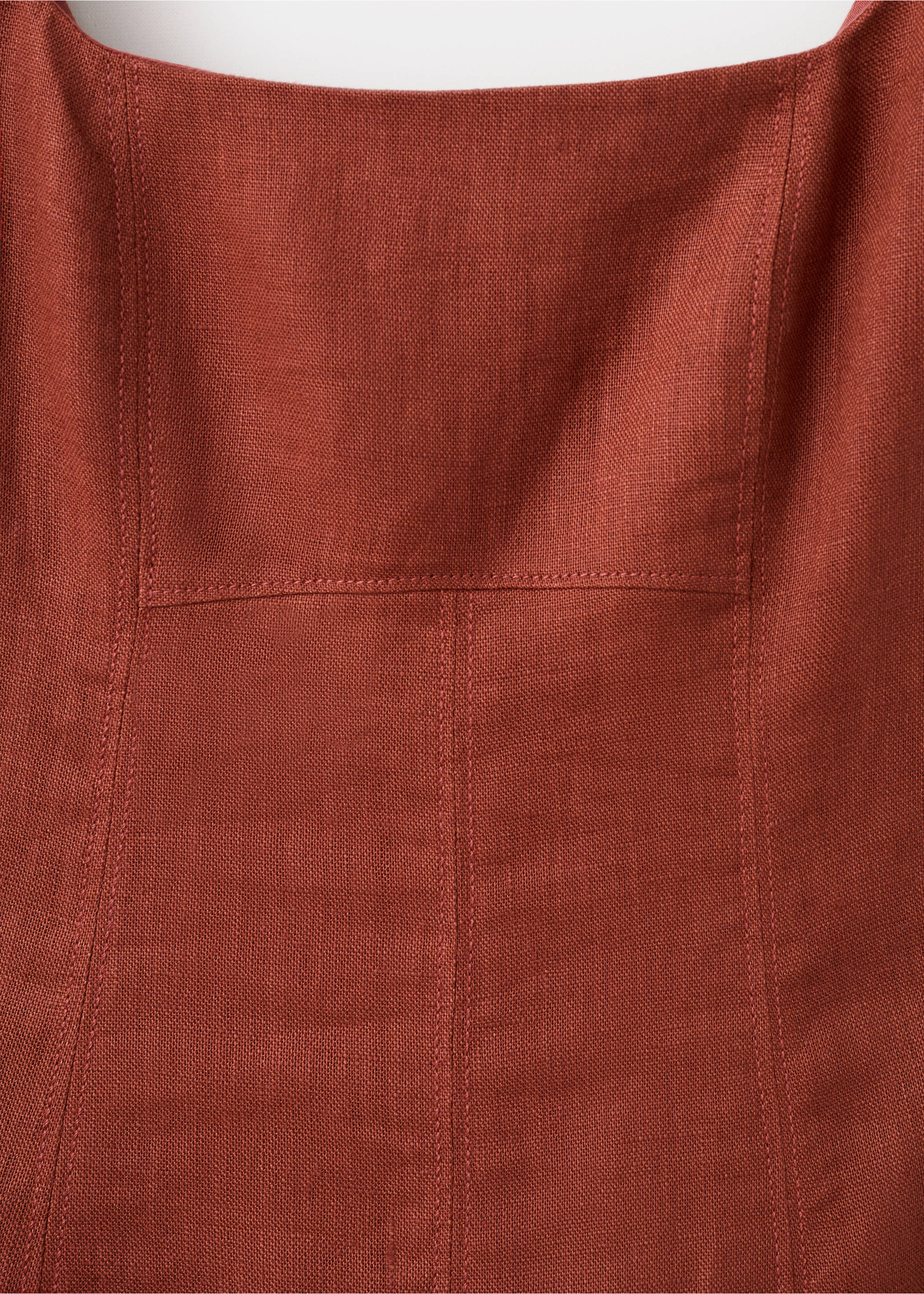 Robe évasée en lin - Détail de l'article 0, Orange brûlé. Ref: 27019076-00.