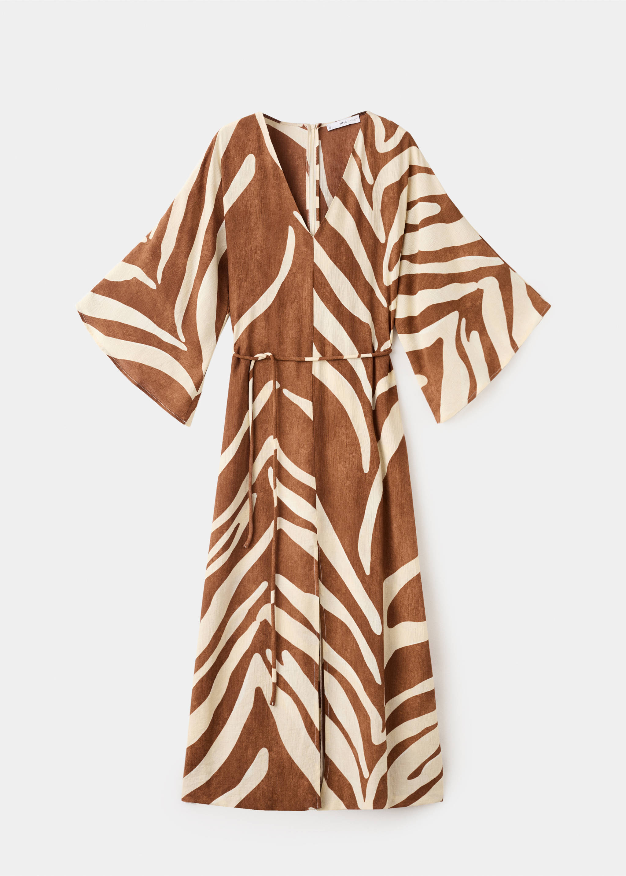 Robe coton imprimée - Article sans modèle, Marron. Ref: 27019078-00.