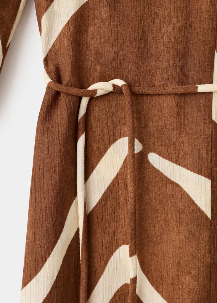 Printed cotton dress — Brown