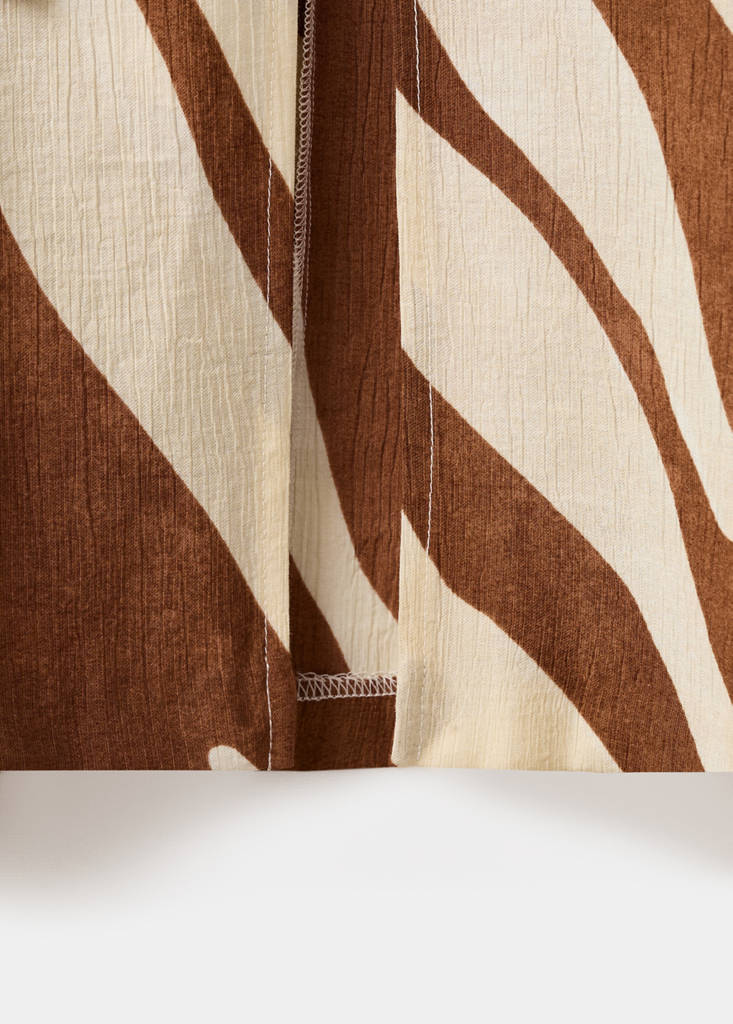 Printed cotton dress — Brown
