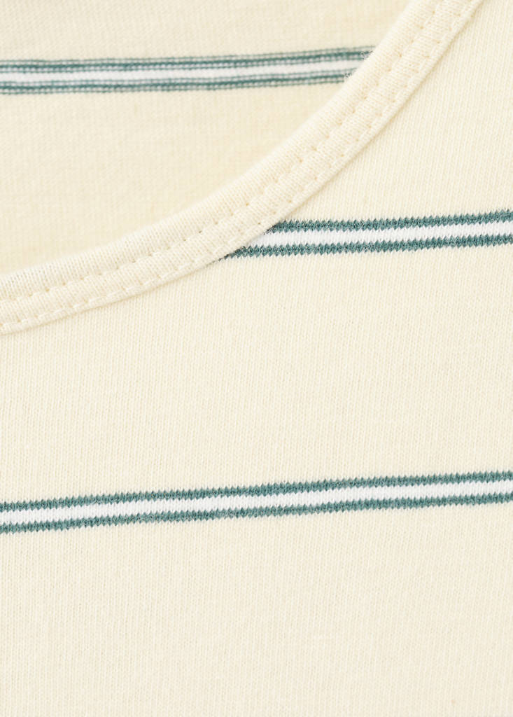 Striped cotton T-shirt — Pastel Yellow