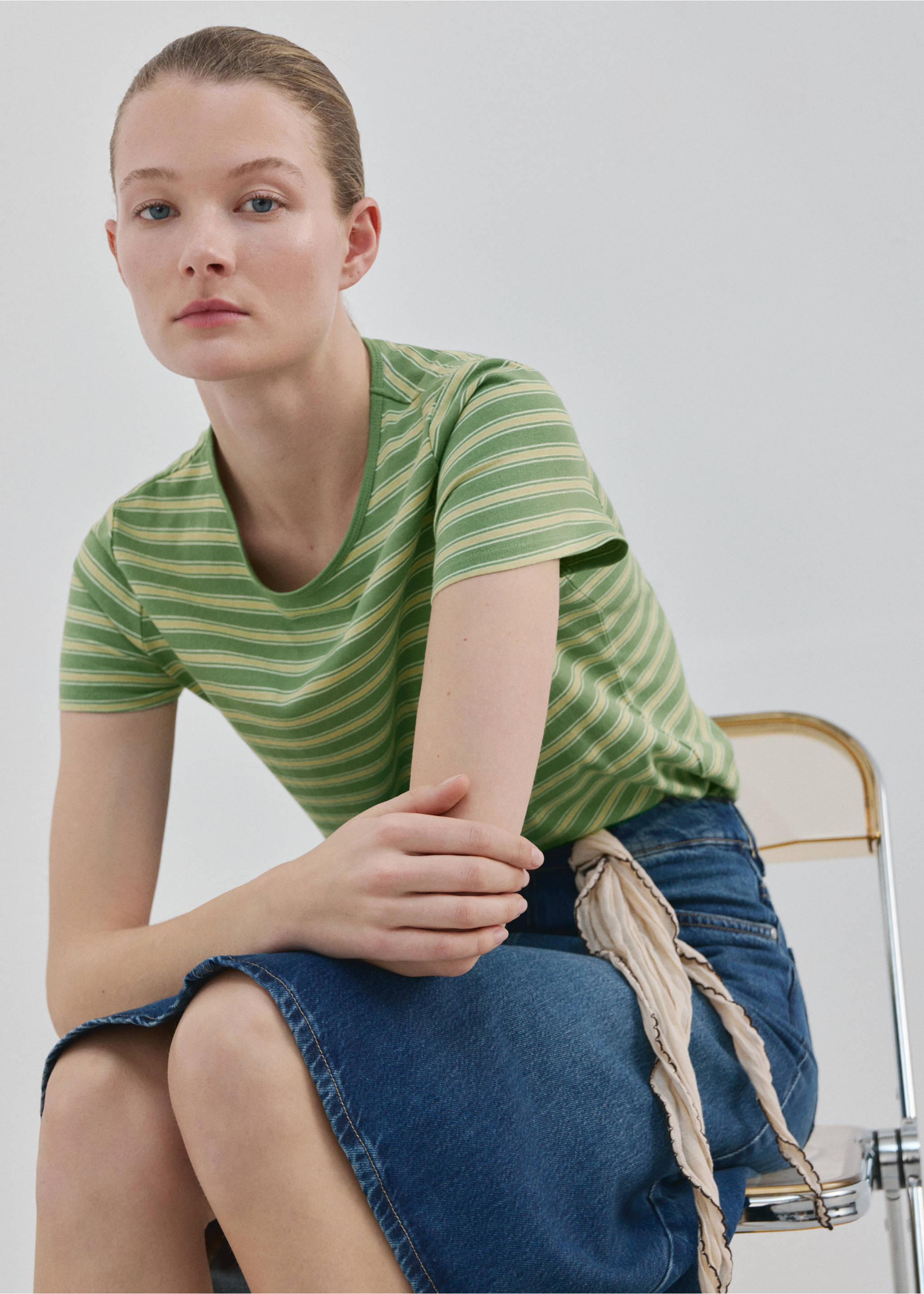 T-shirt ancli - Medium plane, Pastel Green. Ref: 27019080-00.