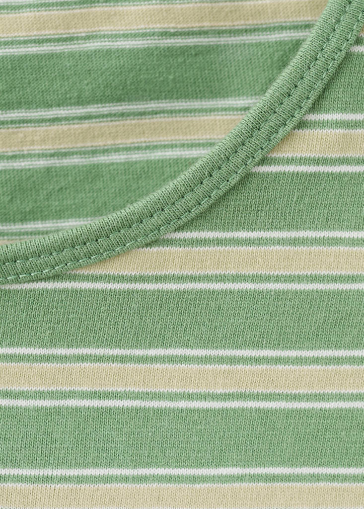 Striped cotton T-shirt — Pastel Green