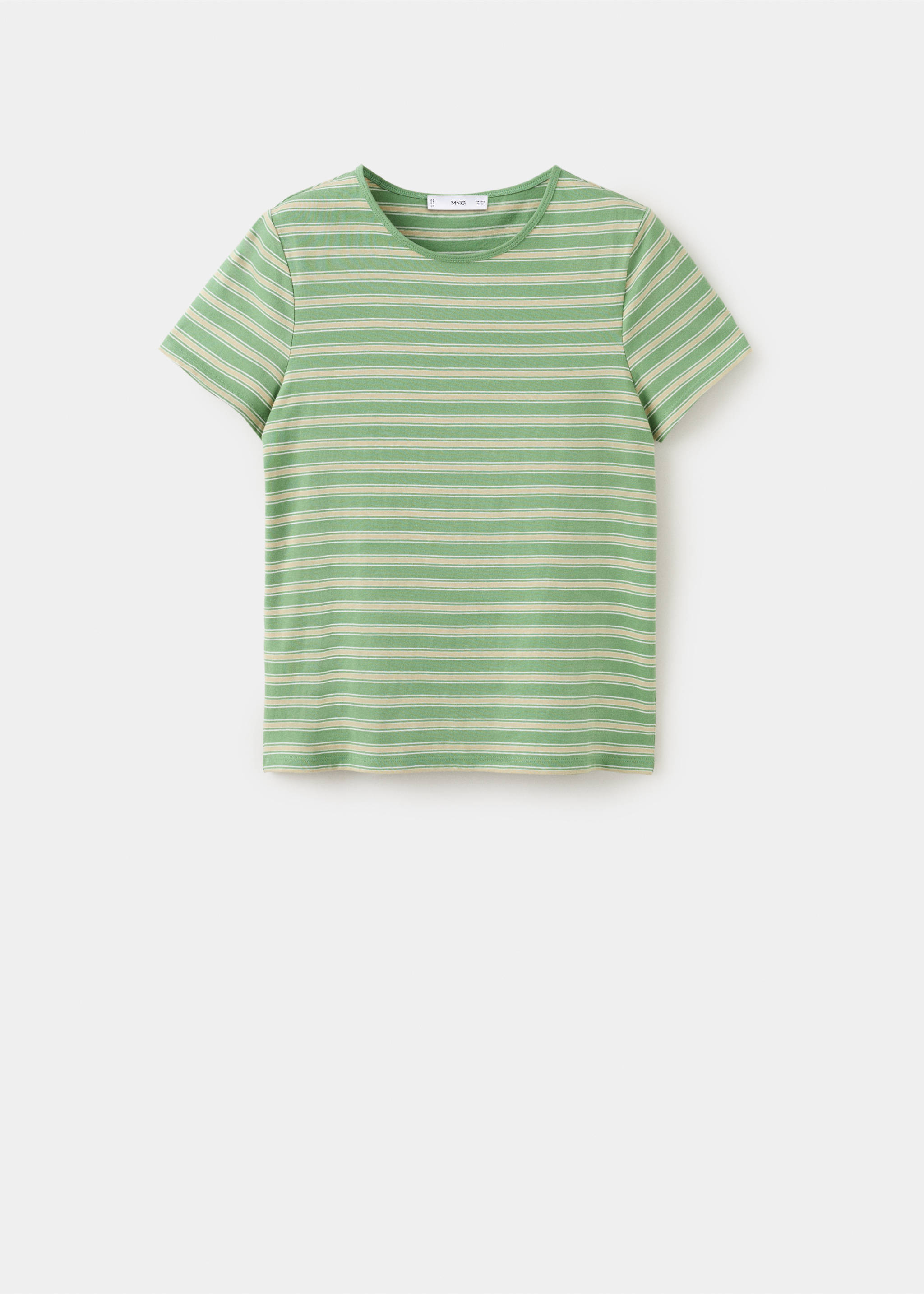 Striped cotton T-shirt - Article without model, Pastel Green. Ref: 27019080-00.