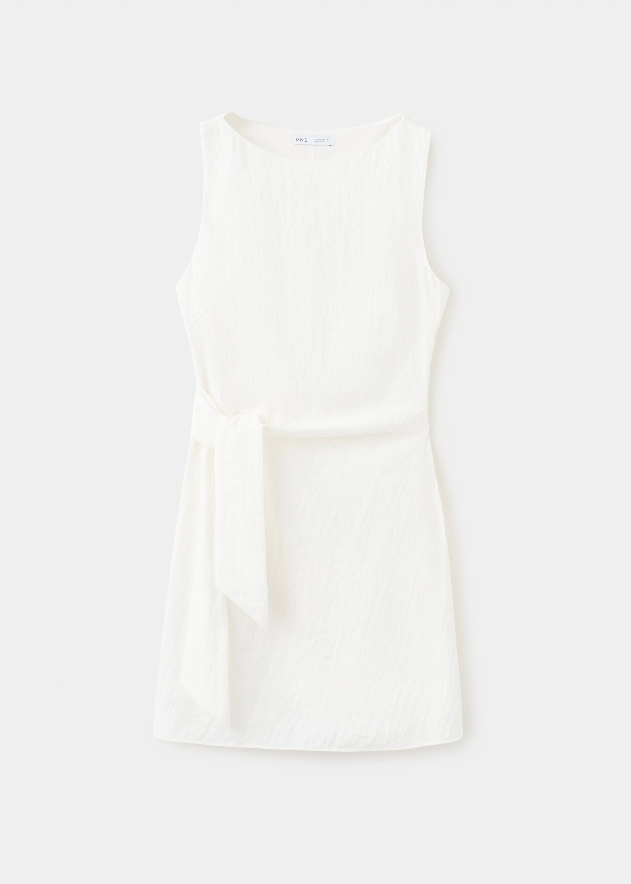 Bow short dress - Article without model, Ecru. Ref: 27019081-00.