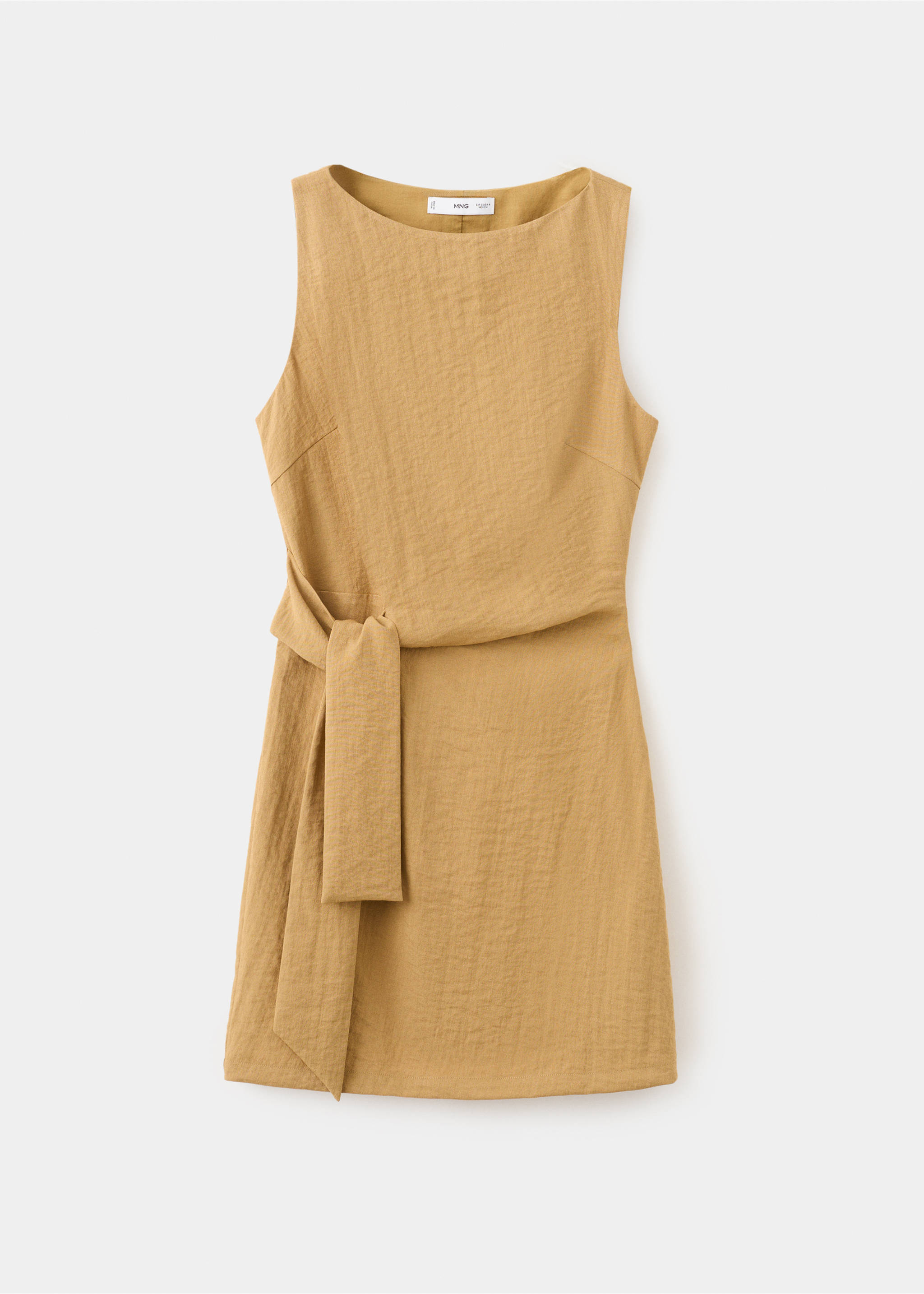 Bow short dress - Article without model, Medium Brown. Ref: 27019081-00.